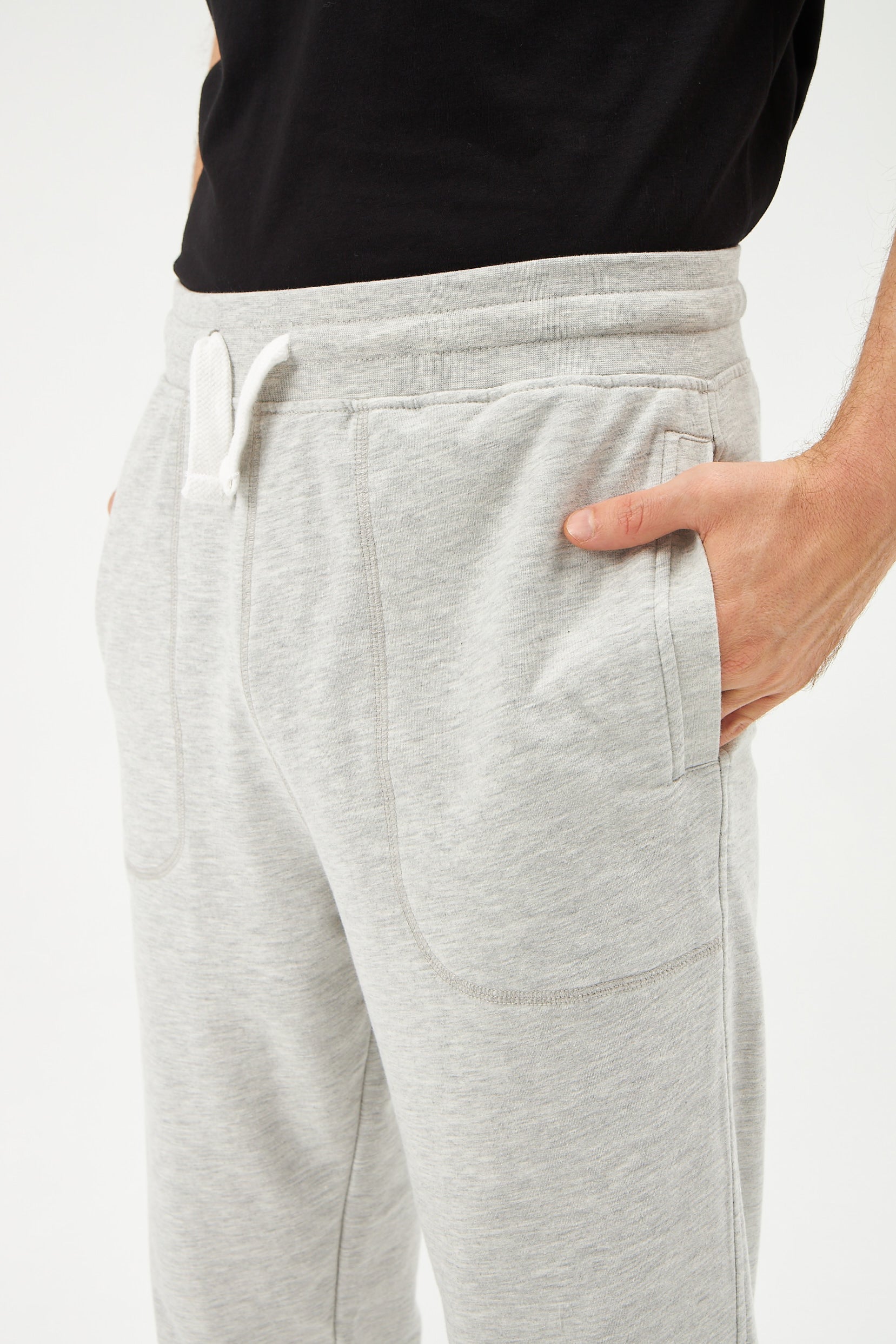GREY MELANGE TRACKSUIT BOTTOM