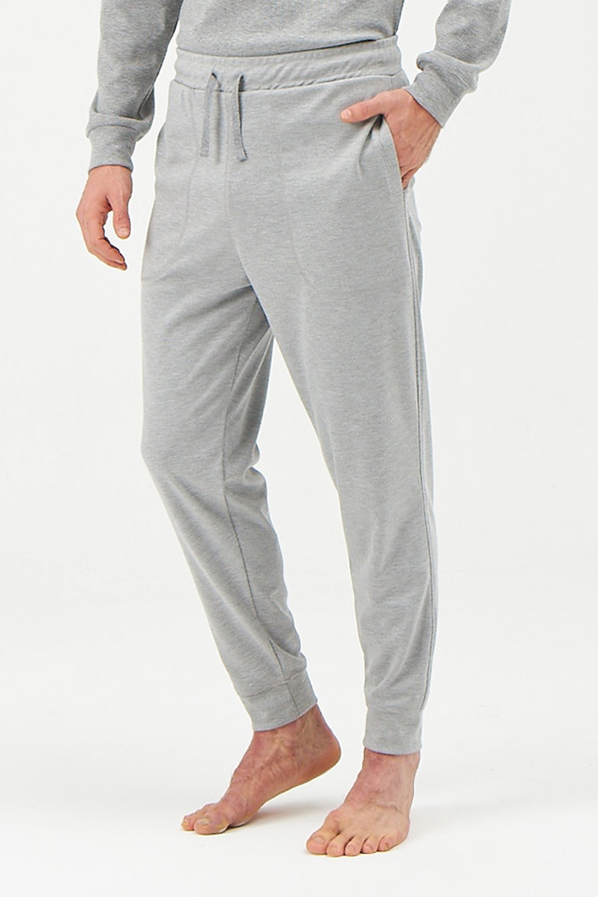 GREY MELANGE TRACKSUIT BOTTOM