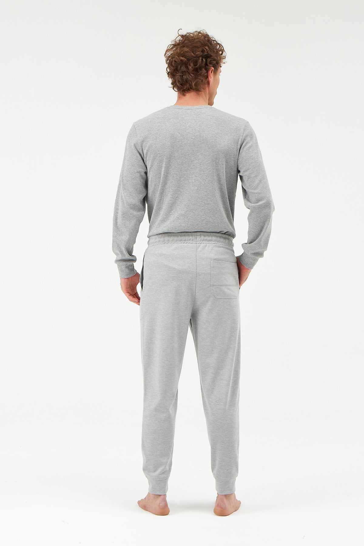 GREY MELANGE TRACKSUIT BOTTOM