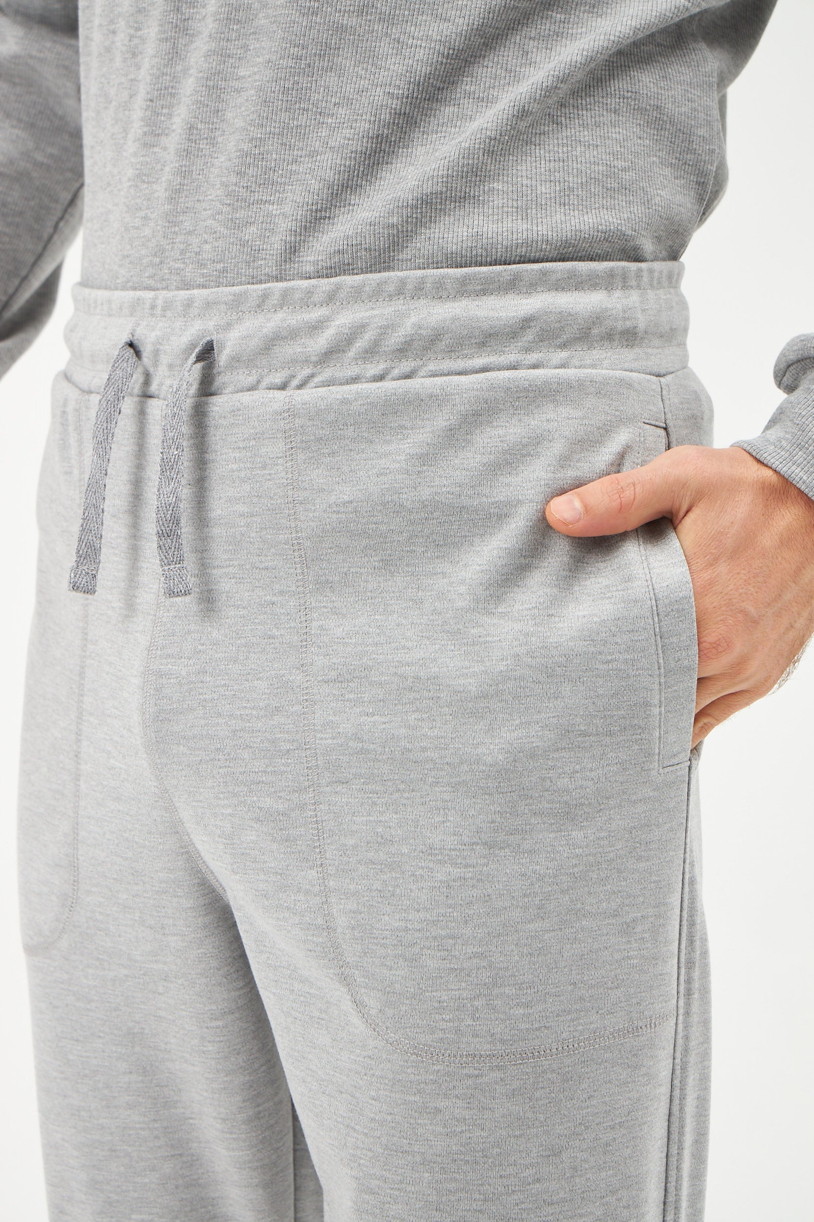 GREY MELANGE TRACKSUIT BOTTOM
