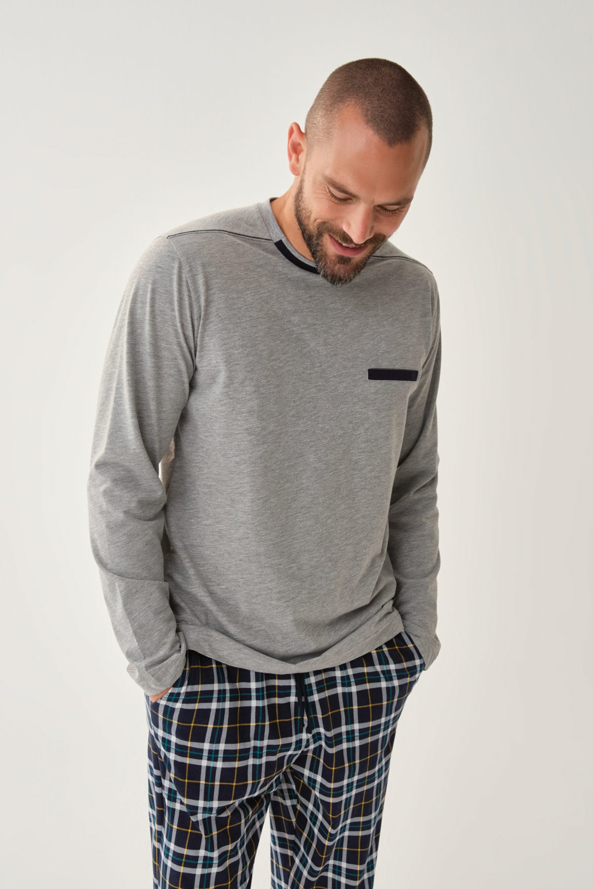 GREY MELANGE PYJAMA SET