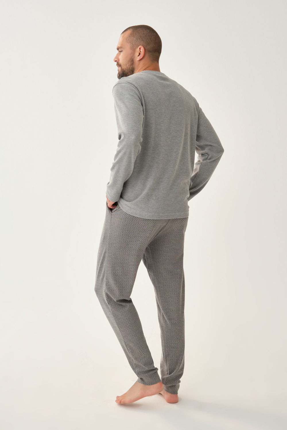 GREY MELANGE PYJAMA SET