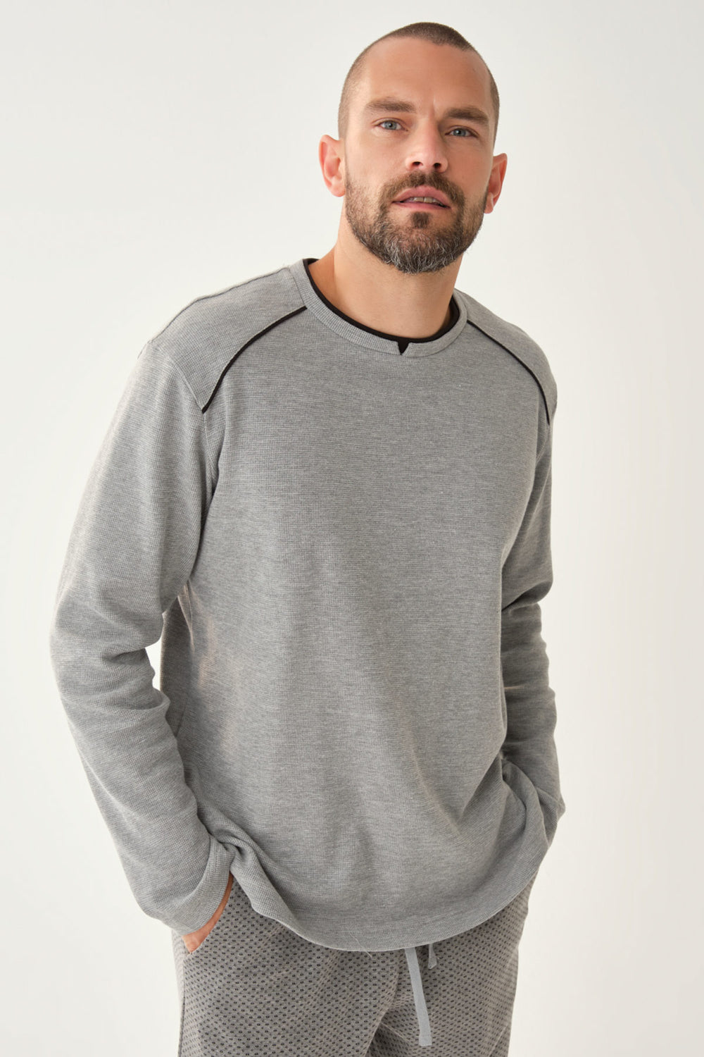 GREY MELANGE PYJAMA SET