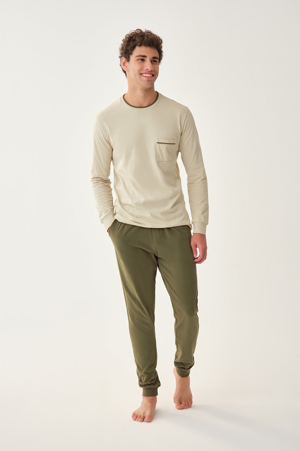 KHAKI PYJAMA SET