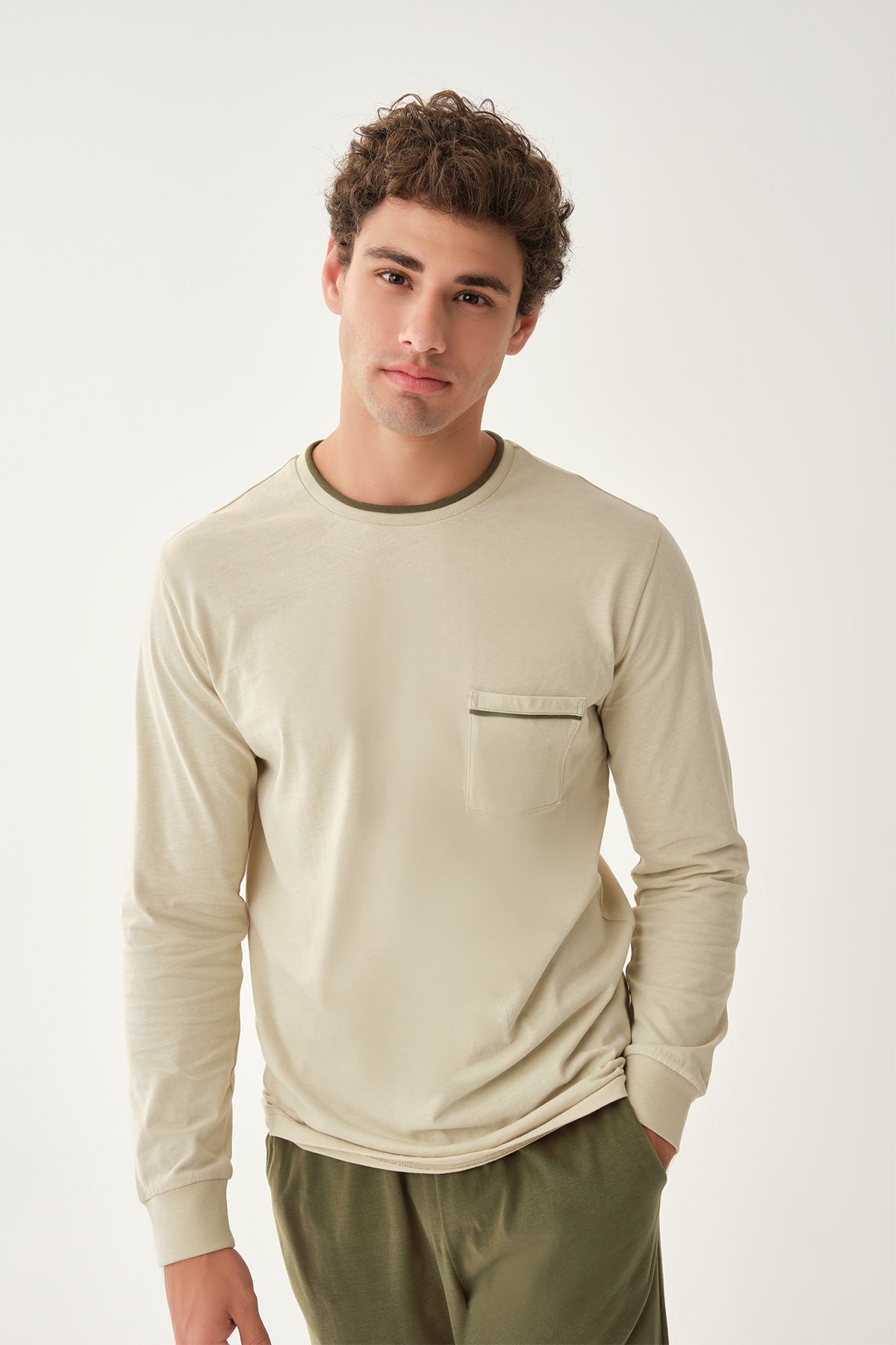 KHAKI PYJAMA SET