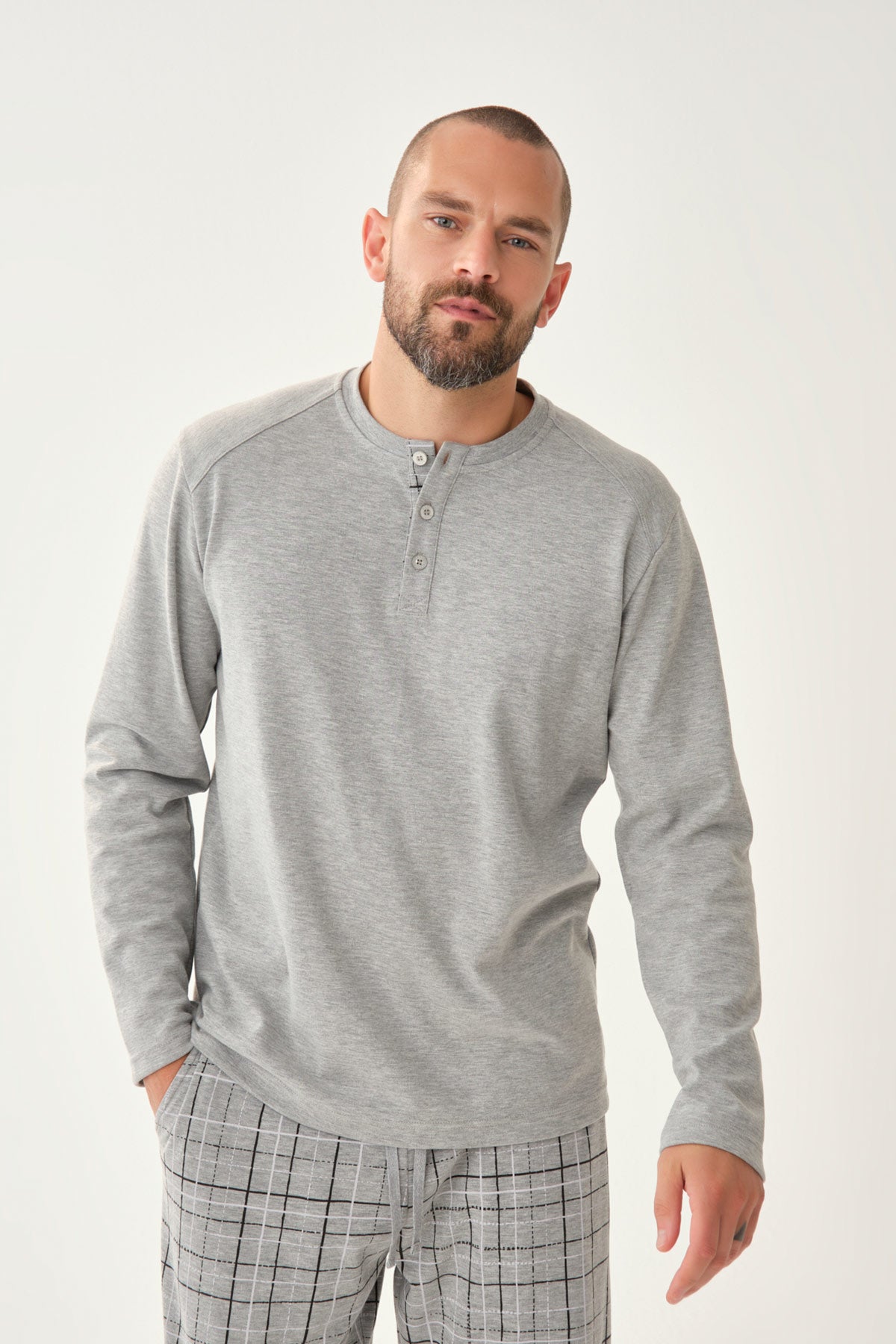 GREY MELANGE PYJAMA SET