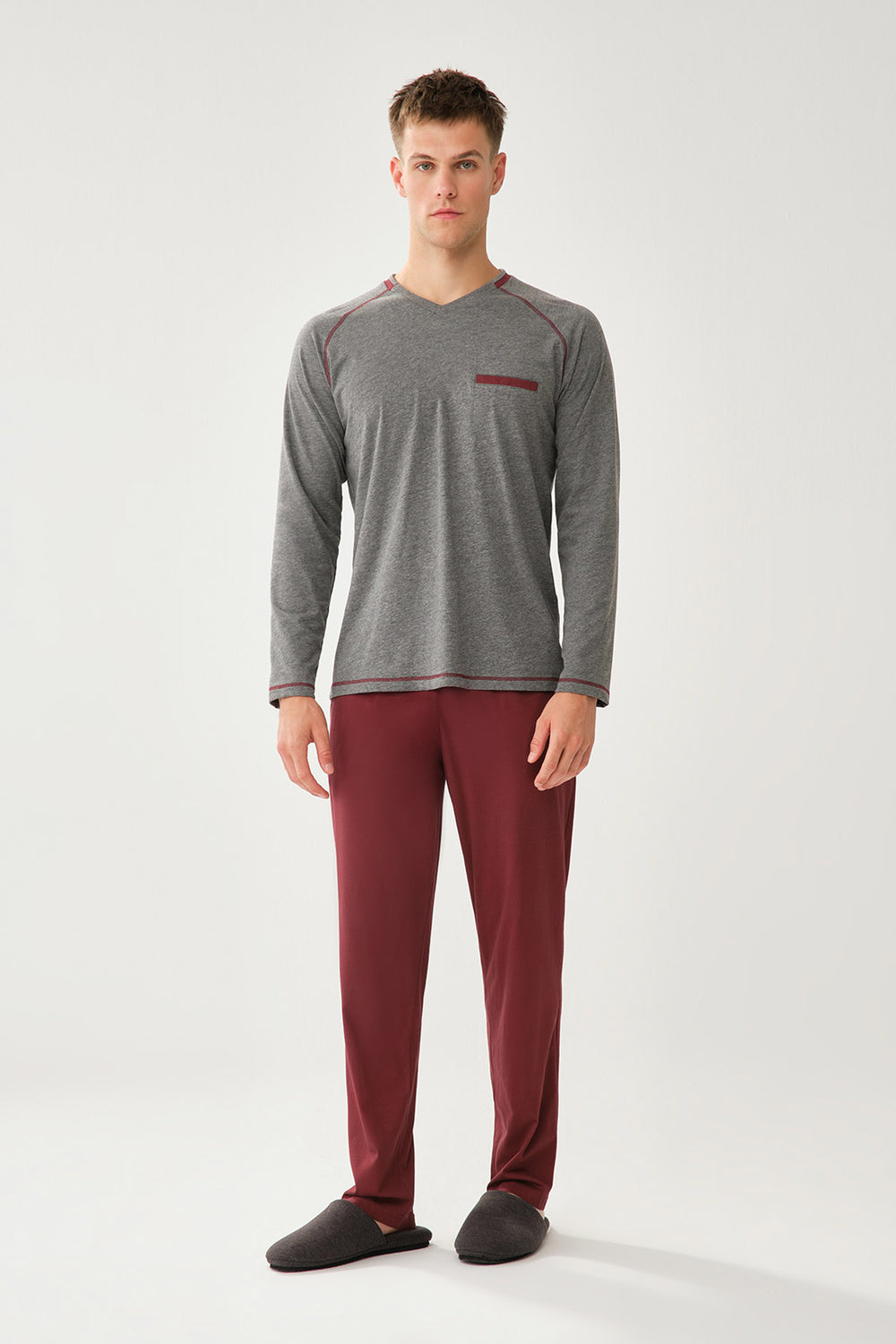 ANTHRACITE MELANGE PYJAMA SET