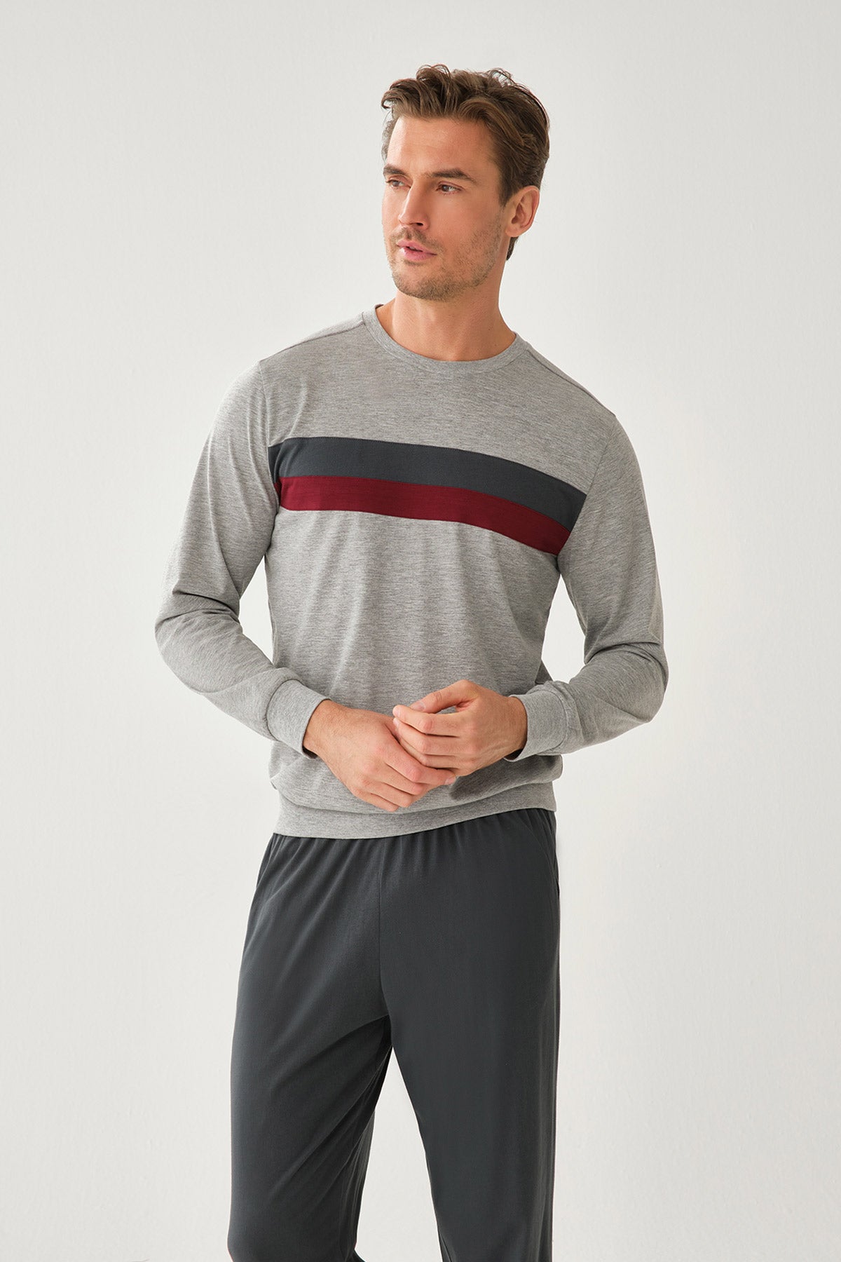 GREY MELANGE PYJAMA SET