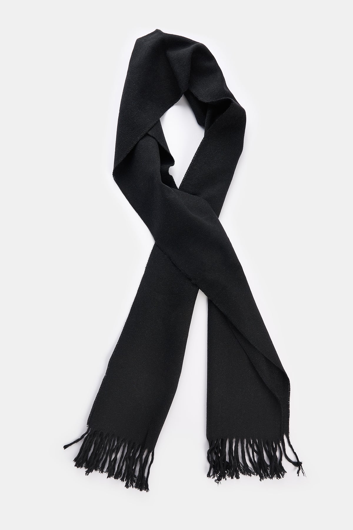 BLACK SCARF BEANIE SET