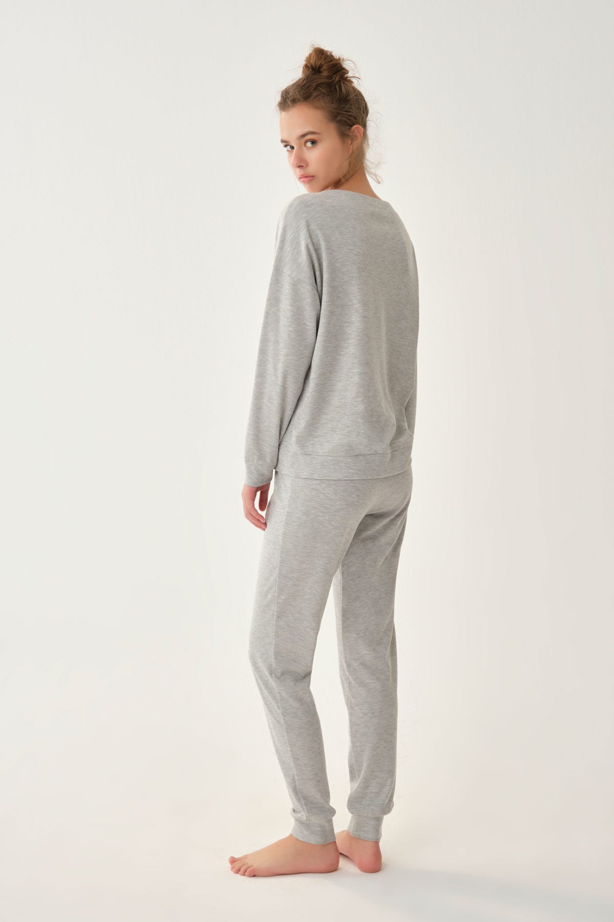GREY MELANGE PYJAMA SET