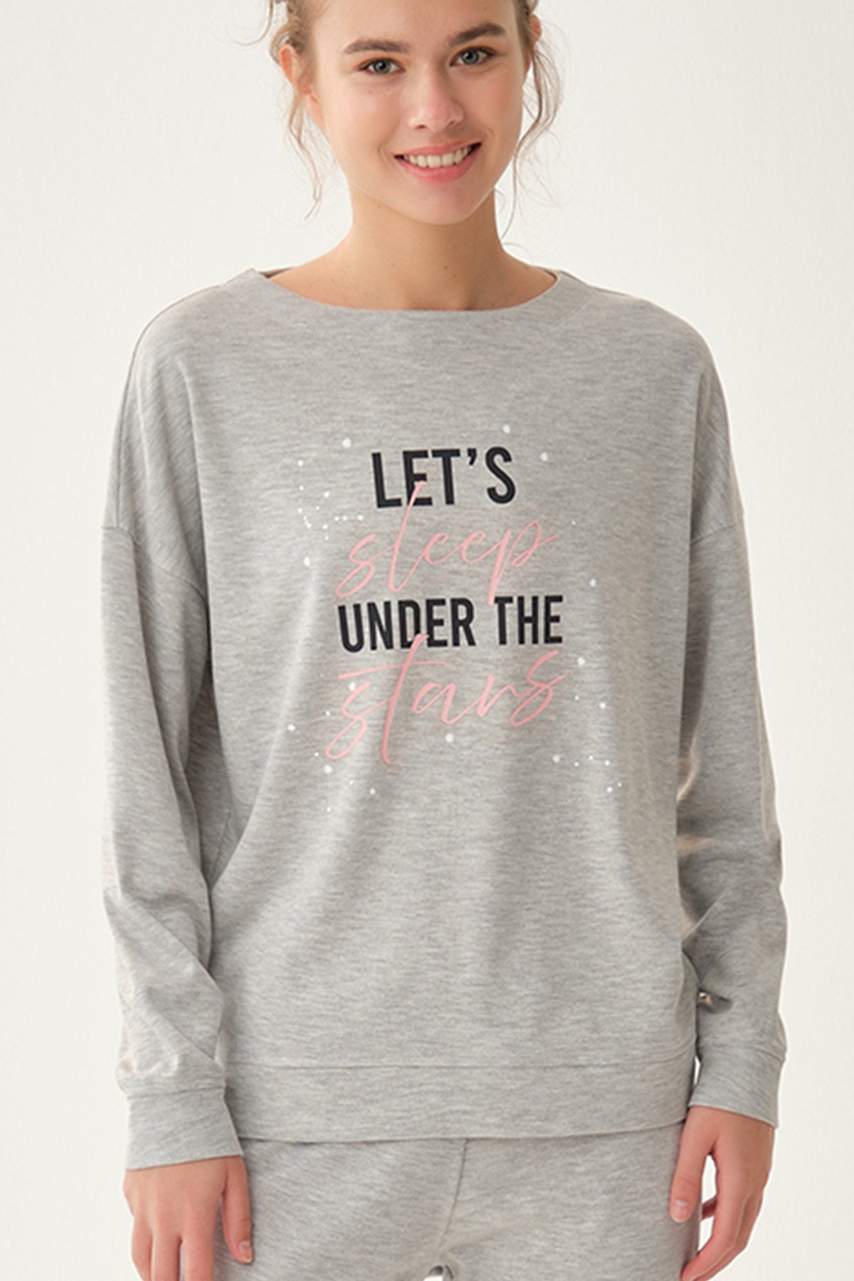 GREY MELANGE PYJAMA SET