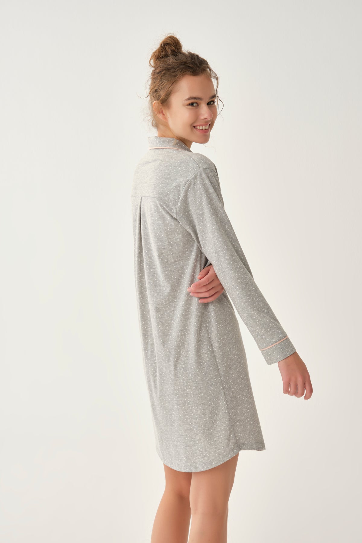 GREY MELANGE NIGHTIE