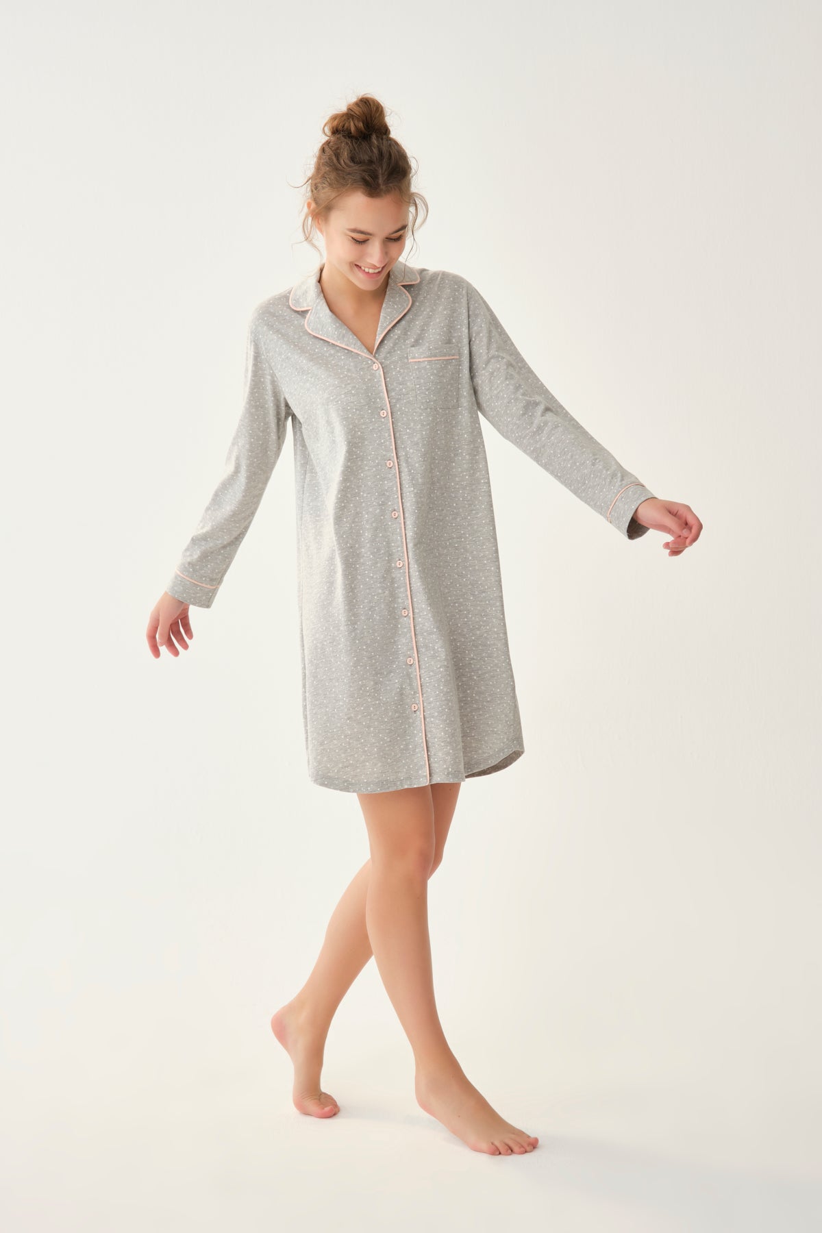 GREY MELANGE NIGHTIE