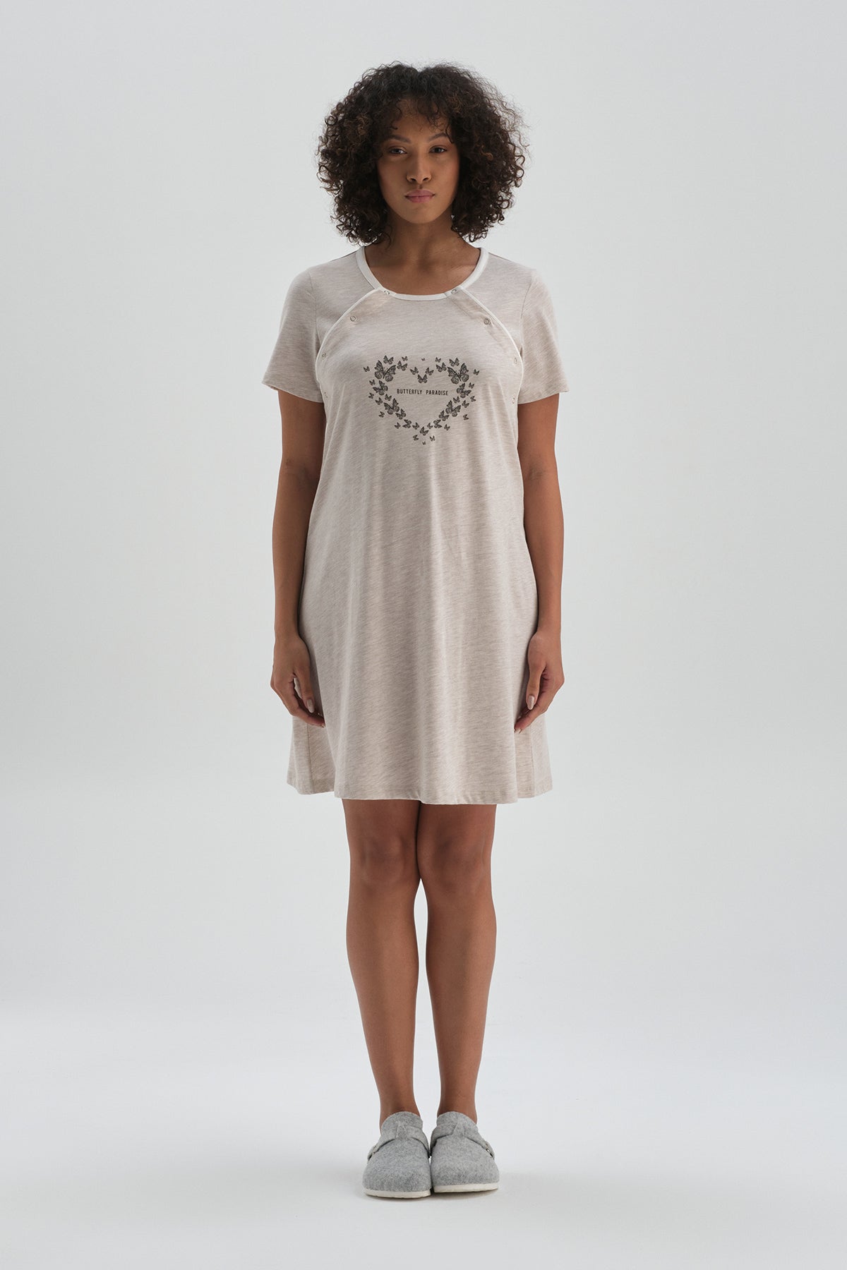 OFF WHITE MELANGE NIGHTIE