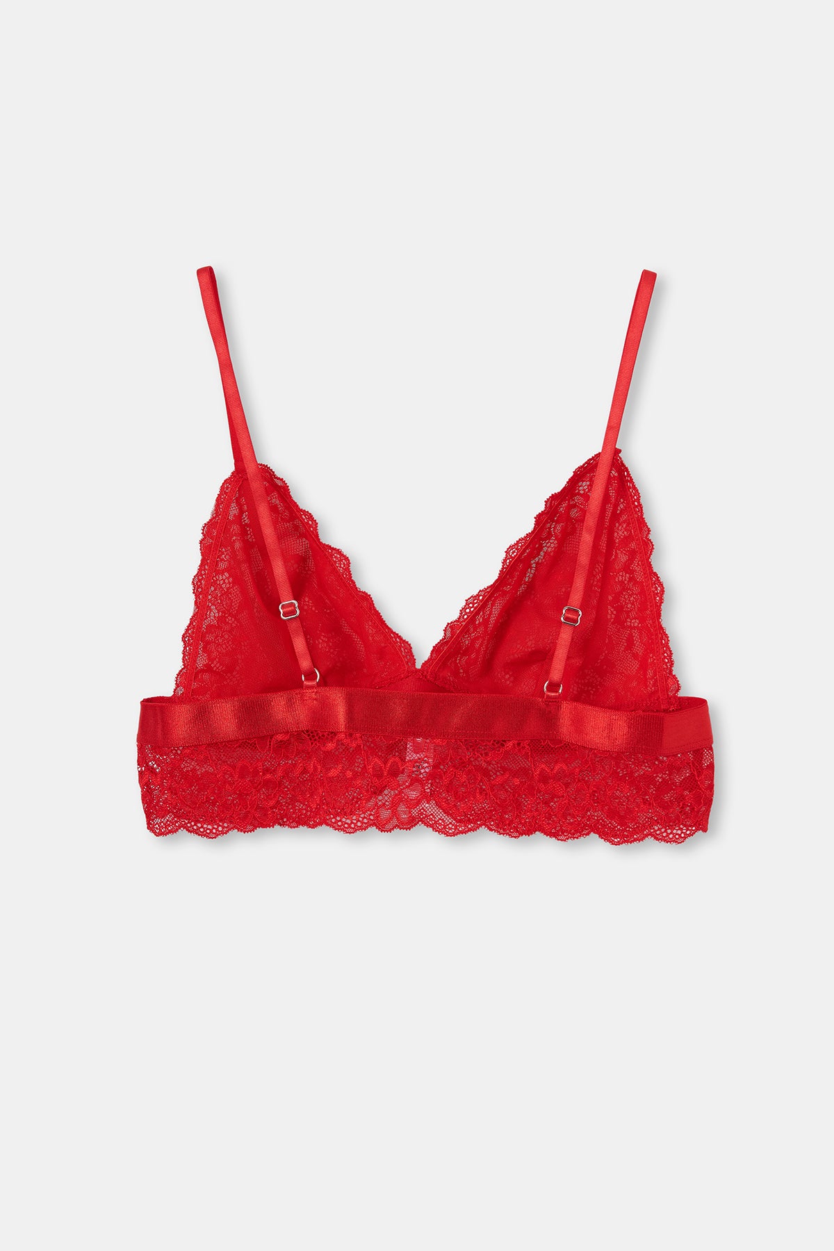 Kırmızı Balensiz Kapsız Dantelli Sütyen