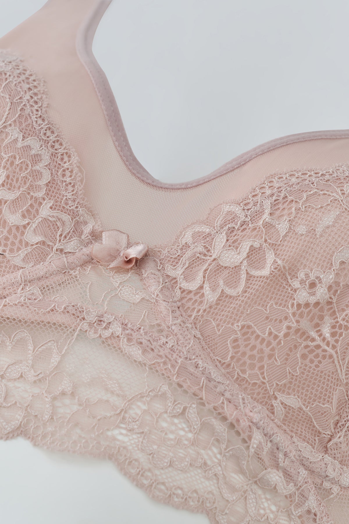 Pembe Balenli Dantelli Toparlayıcı Sütyen