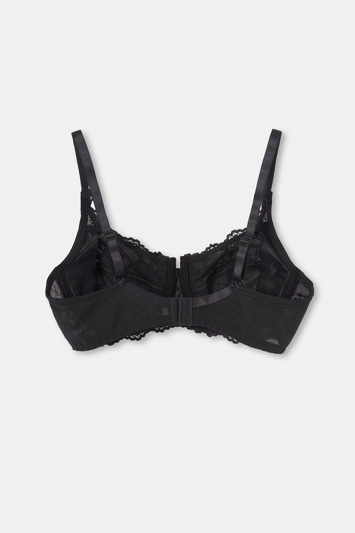 Siyah Balenli Dantelli Toparlayıcı Sütyen