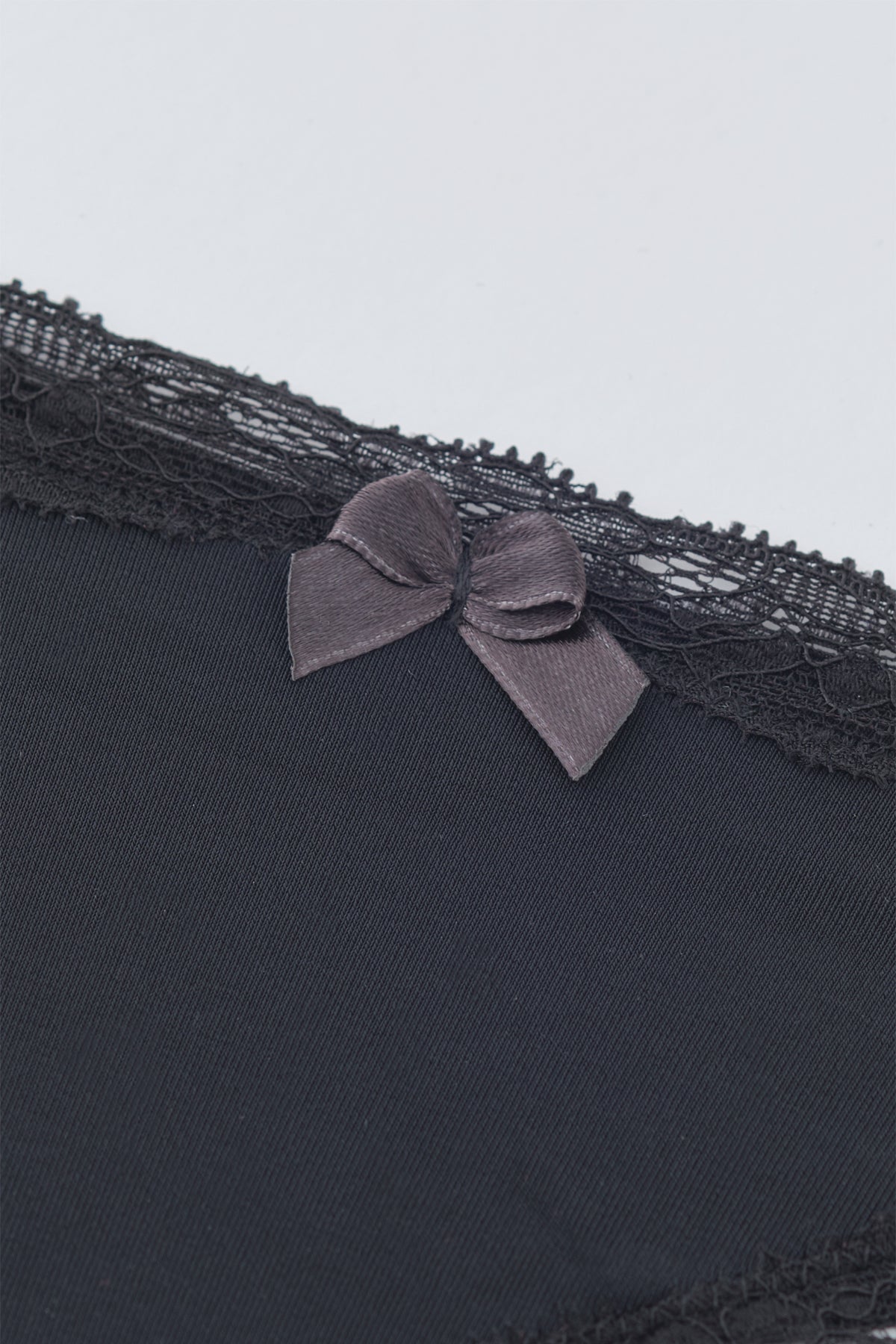 Siyah Dantel Detaylı Micro Kumaş Brazilian