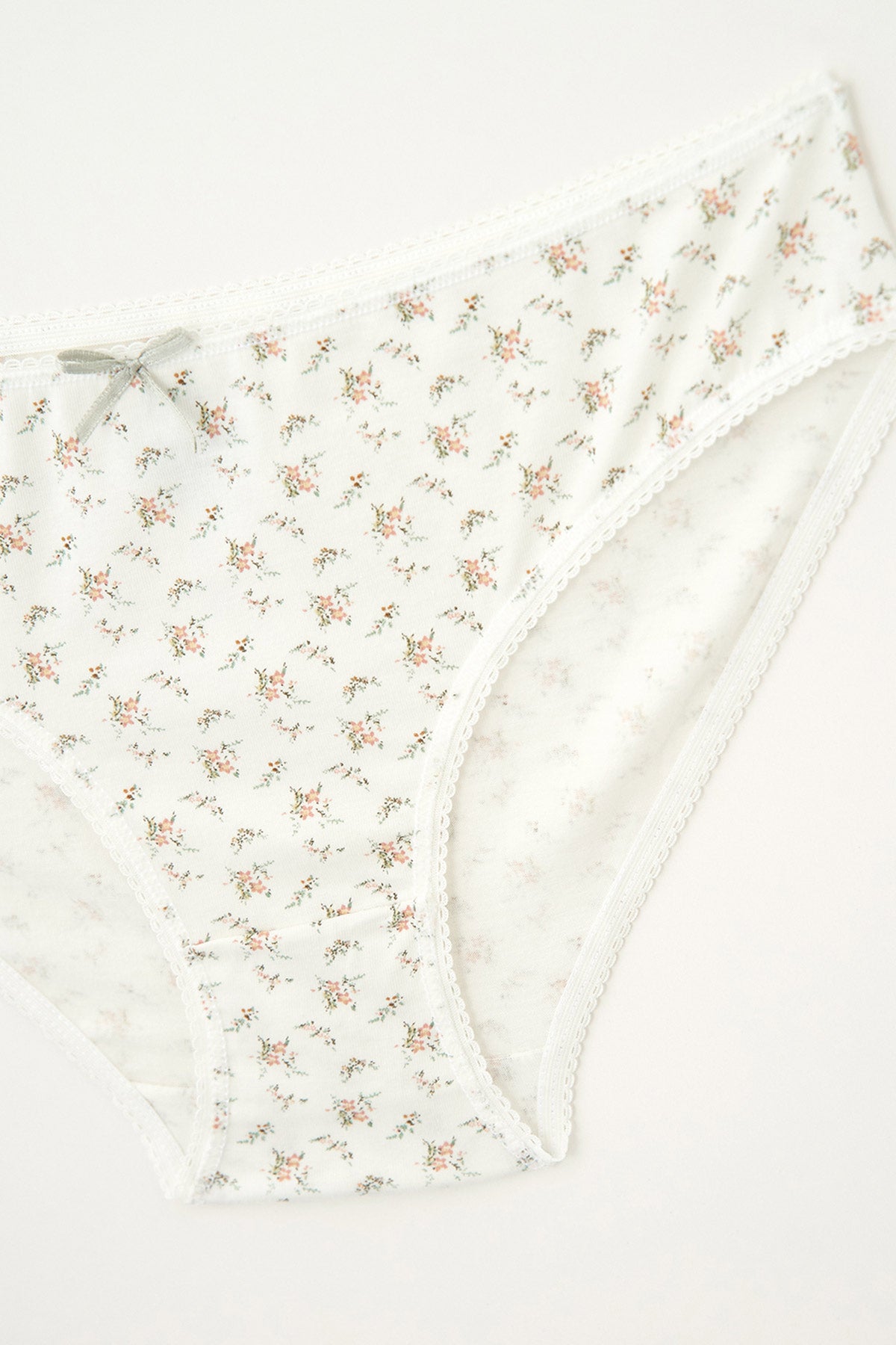 Beyaz Desenli Desenli Slip