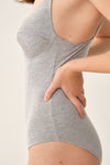 Gri Askılı Pamuklu Body