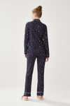 NAVY PYJAMA TOP