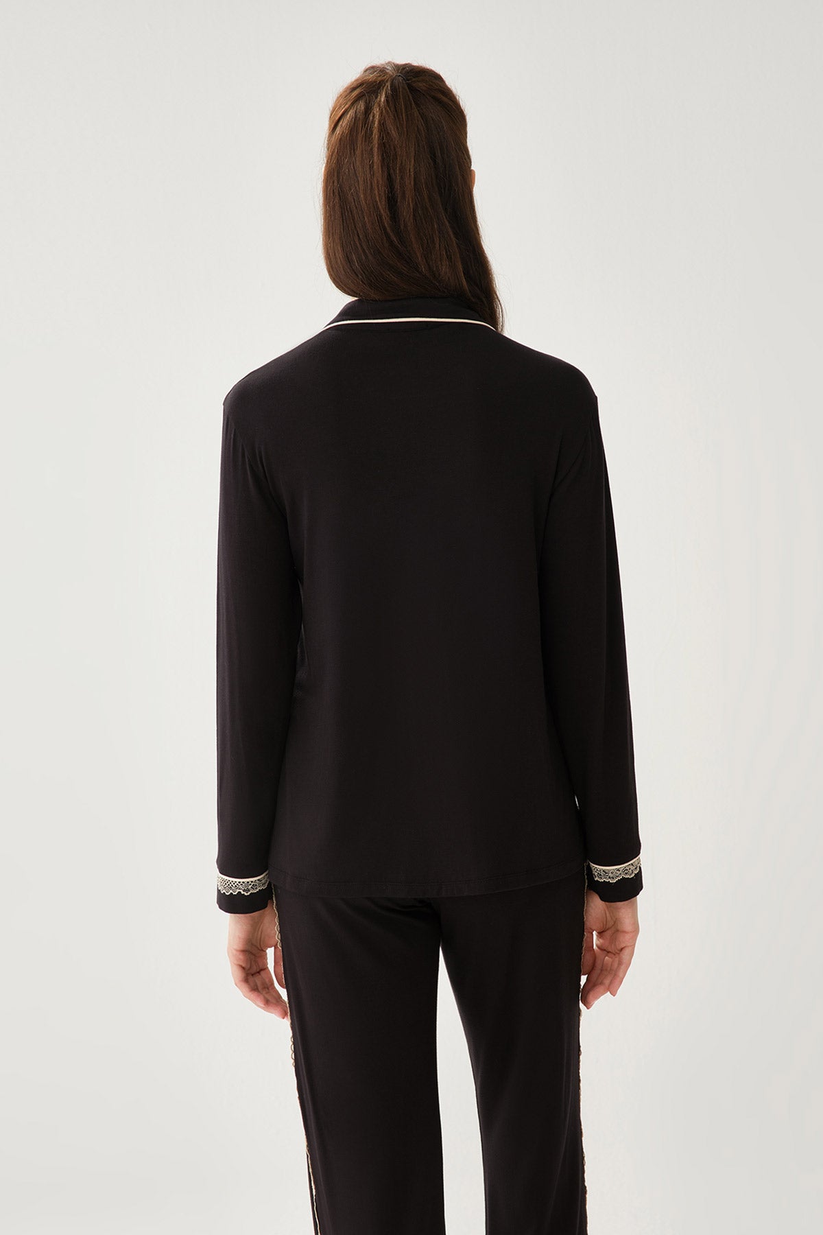 BLACK PYJAMA TOP
