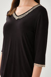 BLACK PYJAMA TOP