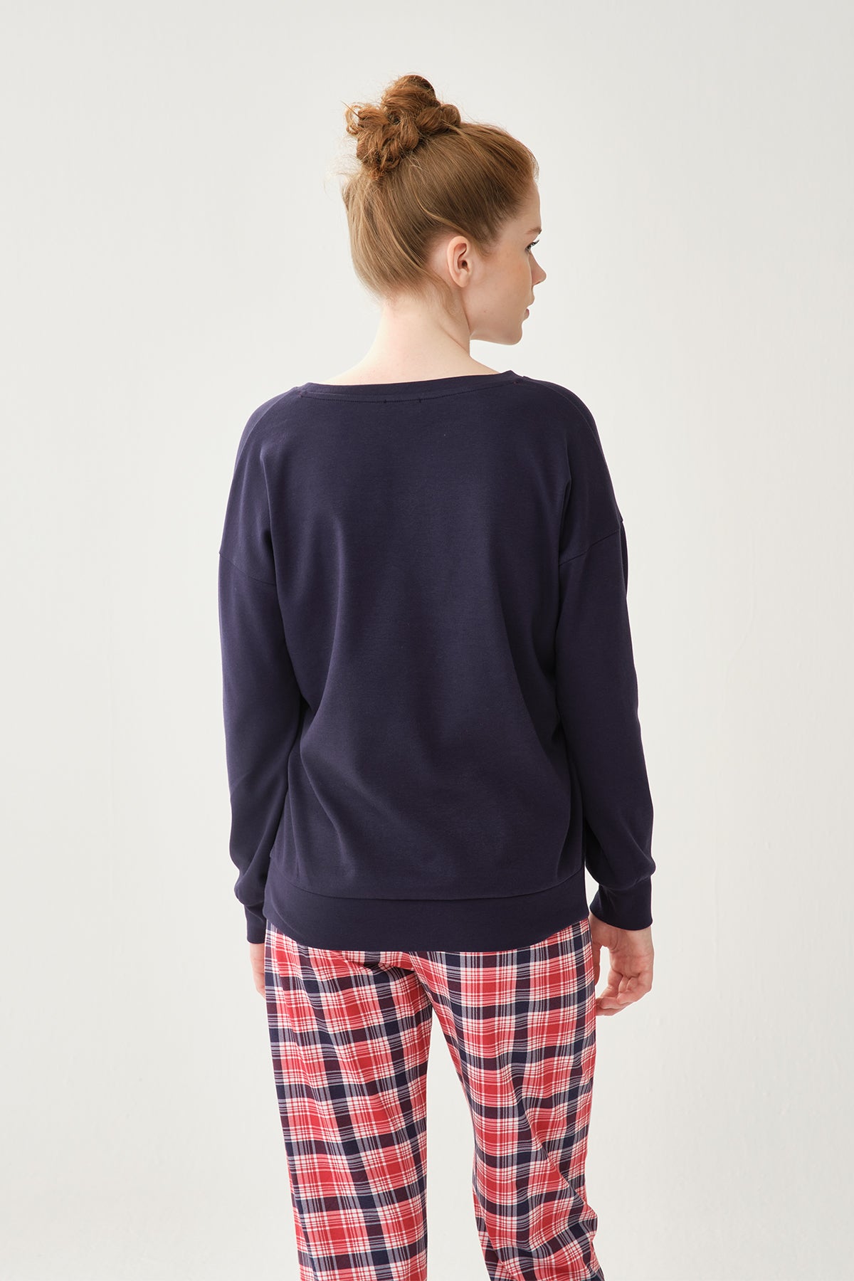 NAVY PYJAMA TOP