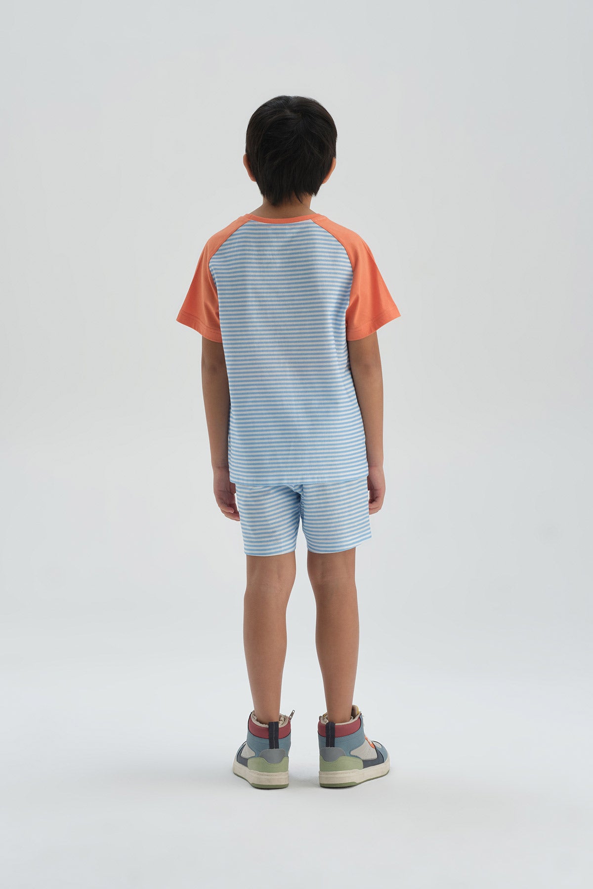 BLUE STRIPED SHORTS SET