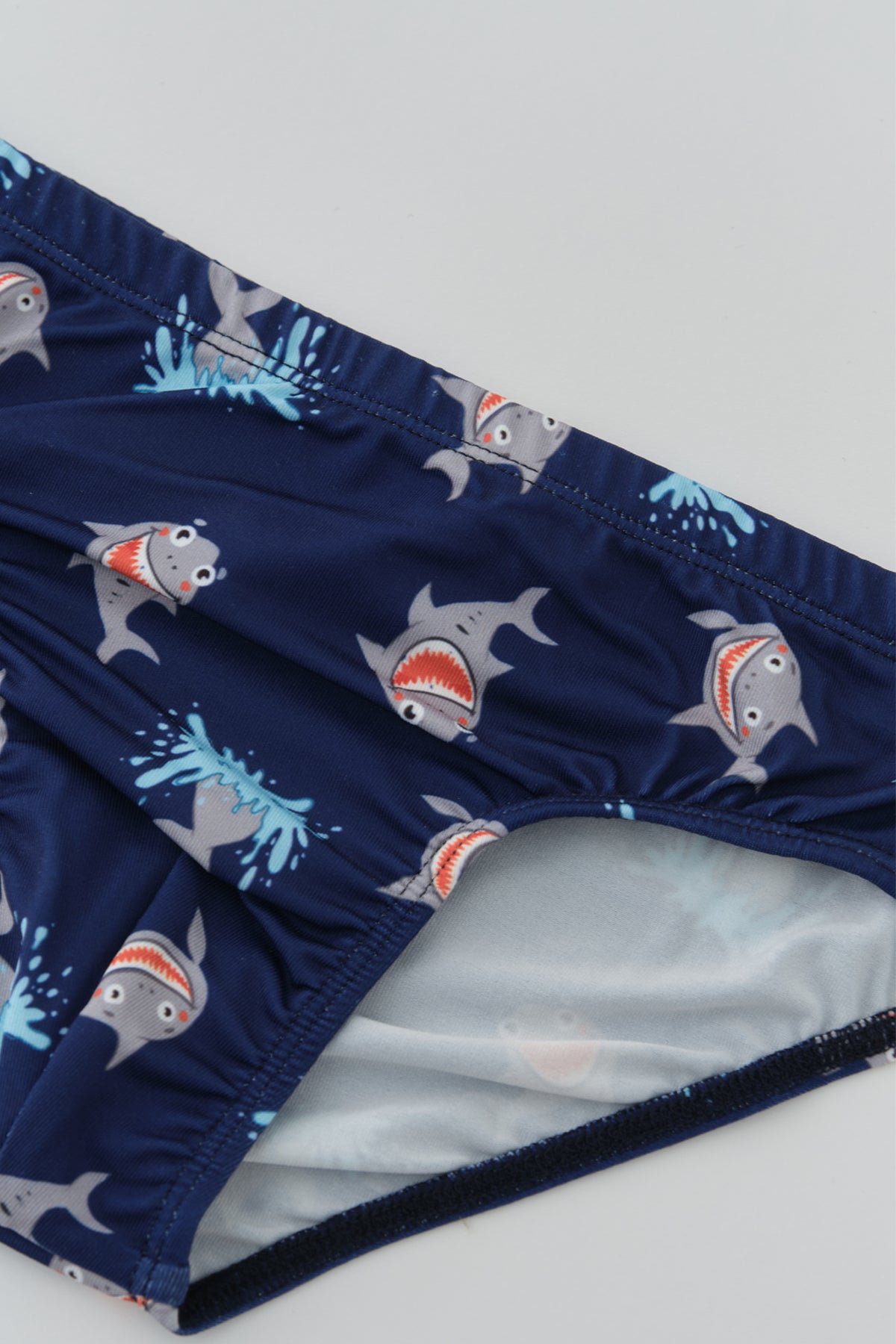 Indigo Erkek Çocuk Köpek Balığı Desenli Slip Mayo