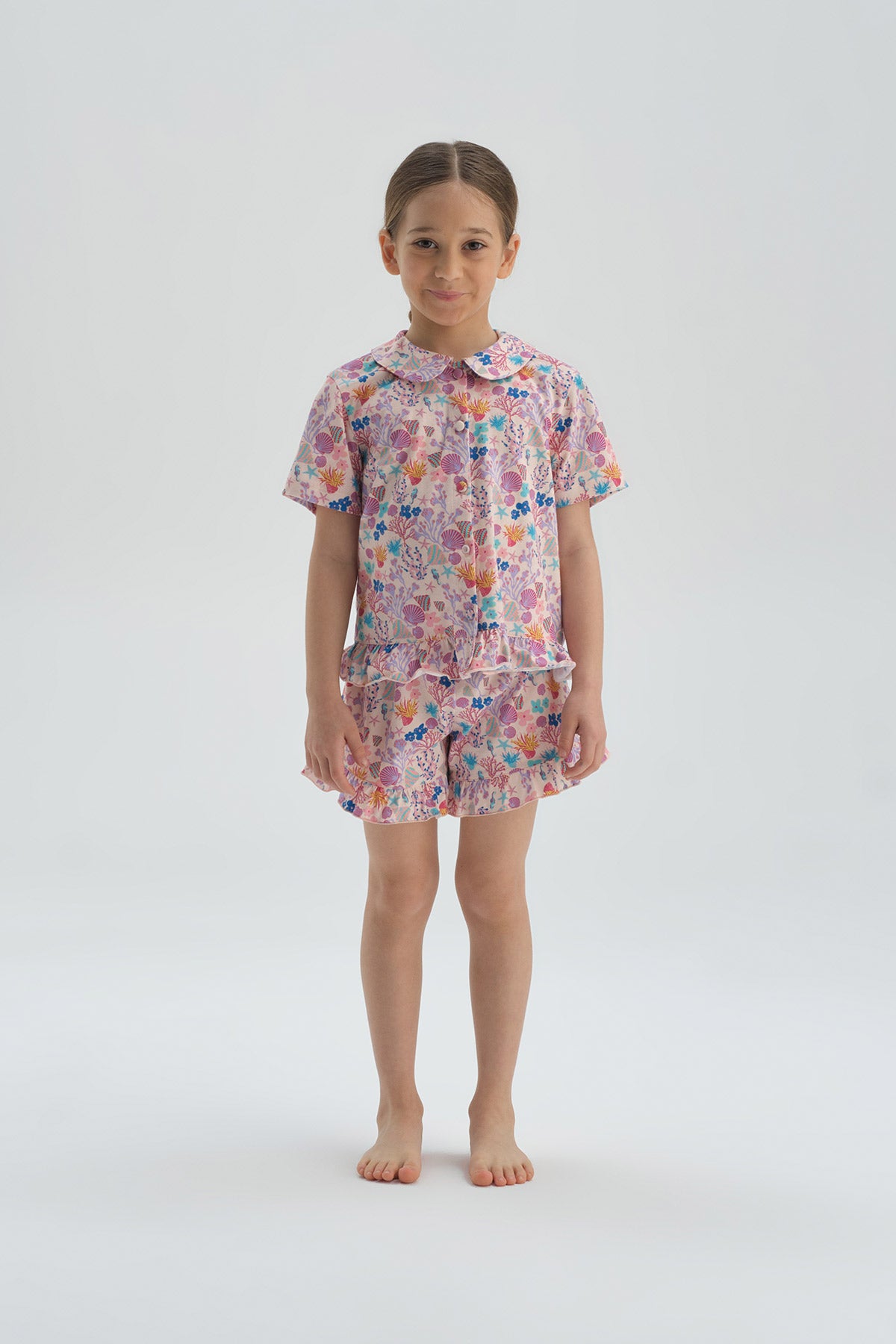 PINK PRINTED SHORT PYJAMA SET