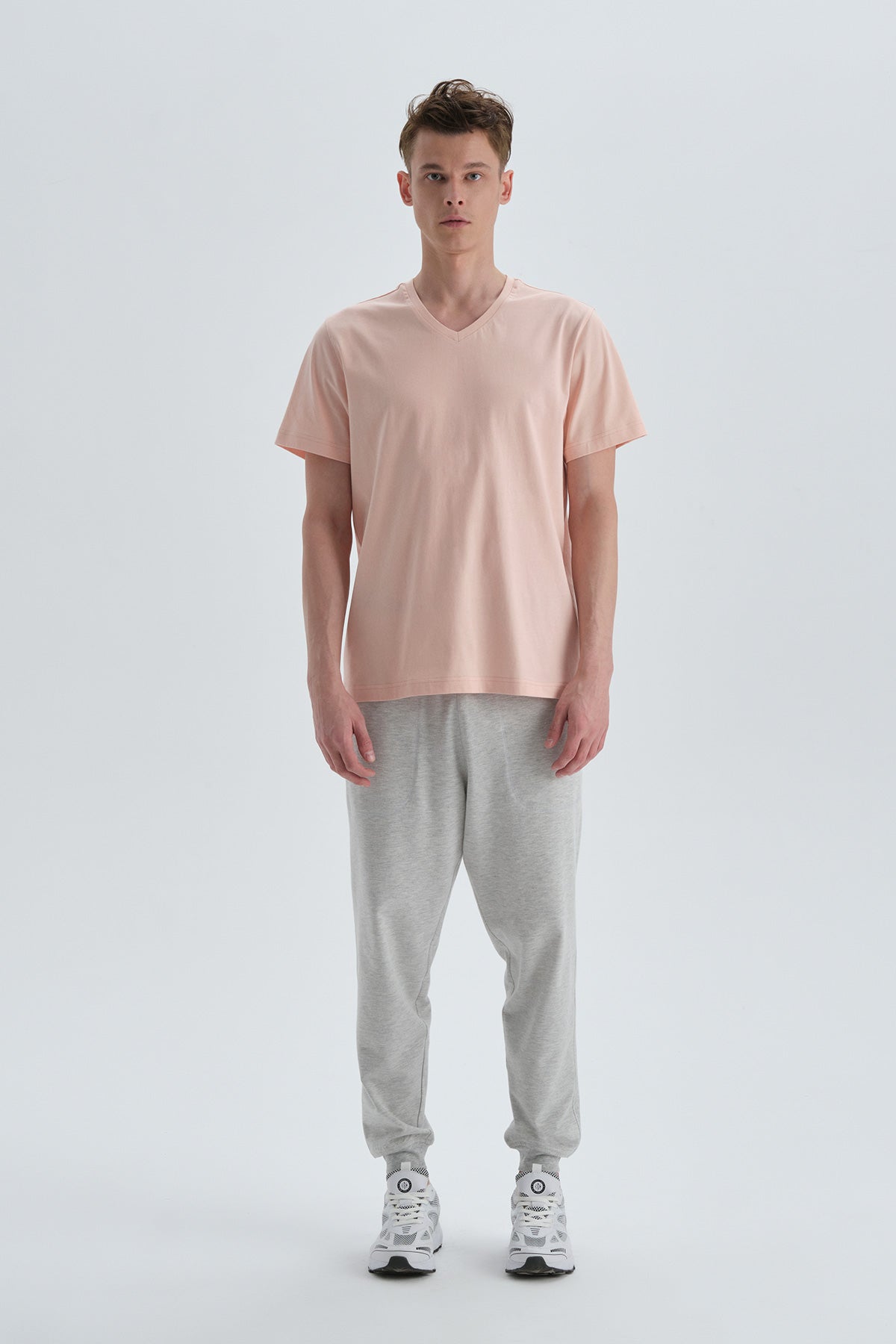 Somon Pamuk V Yaka T-Shirt