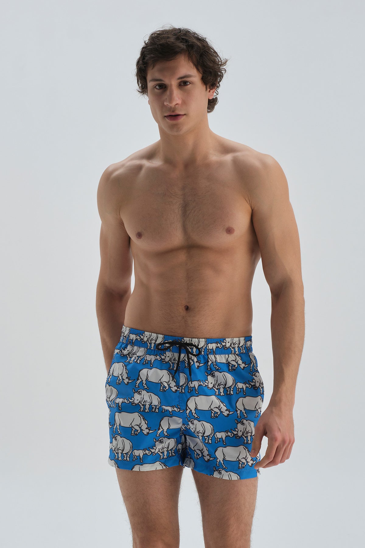 Turkuaz Micro Kısa Gergedan Desenli Deniz Şortu