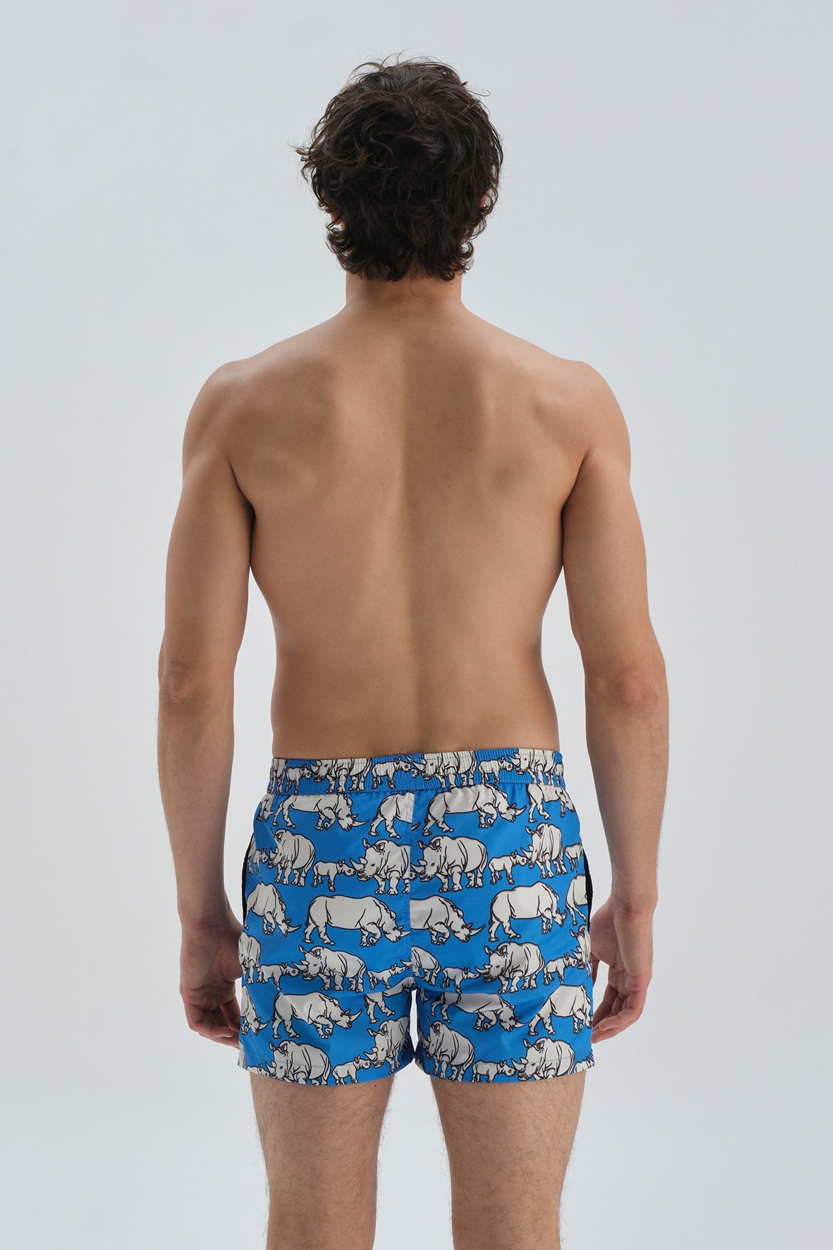 Turkuaz Micro Kısa Gergedan Desenli Deniz Şortu