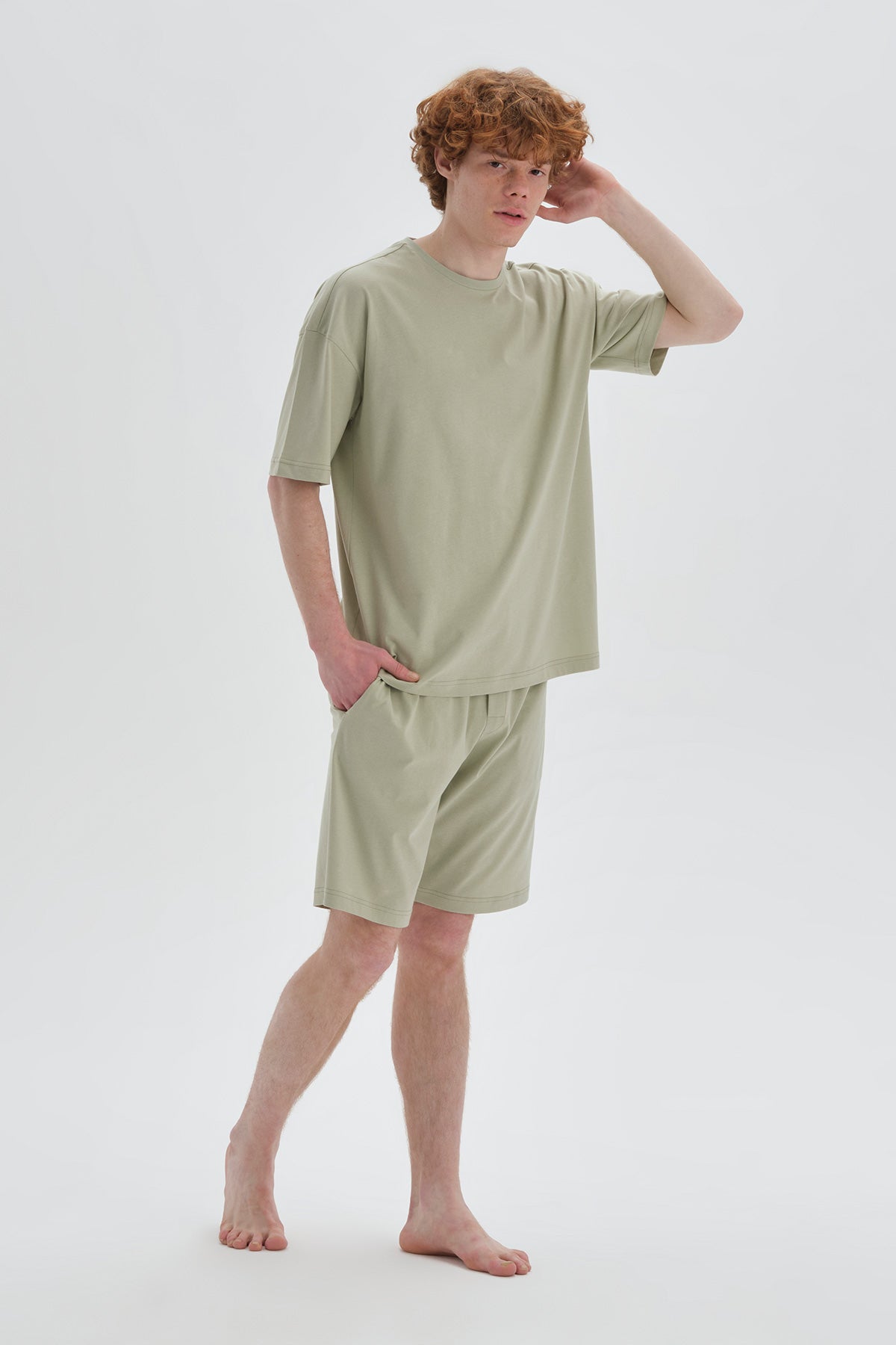 GREEN SHORT PYJAMA SET