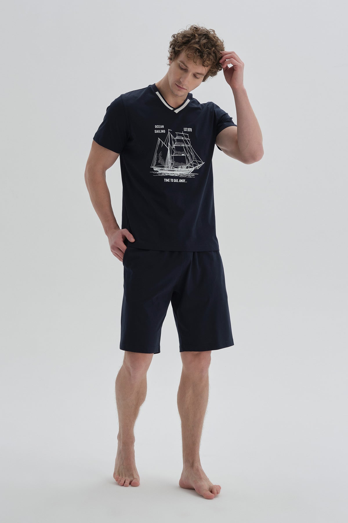NAVY SHORT PYJAMA SET