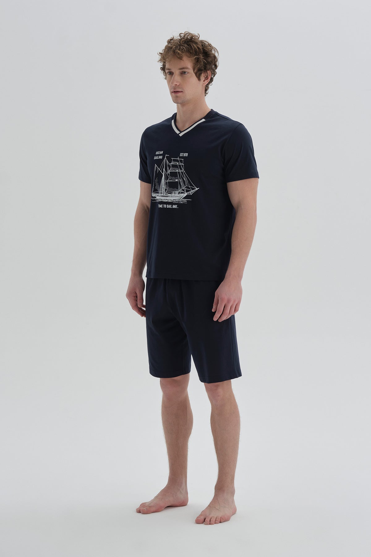 NAVY SHORT PYJAMA SET