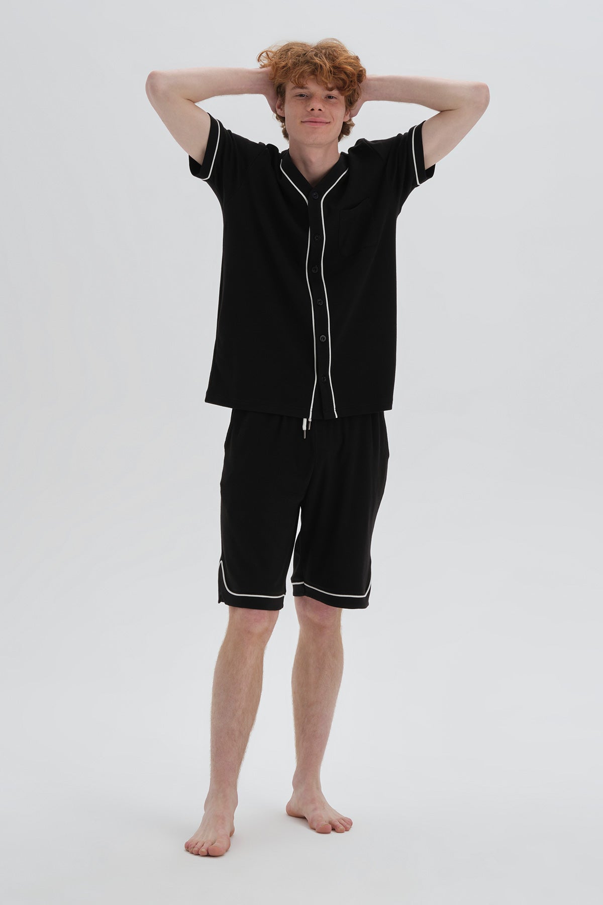 BLACK SHORT PYJAMA SET