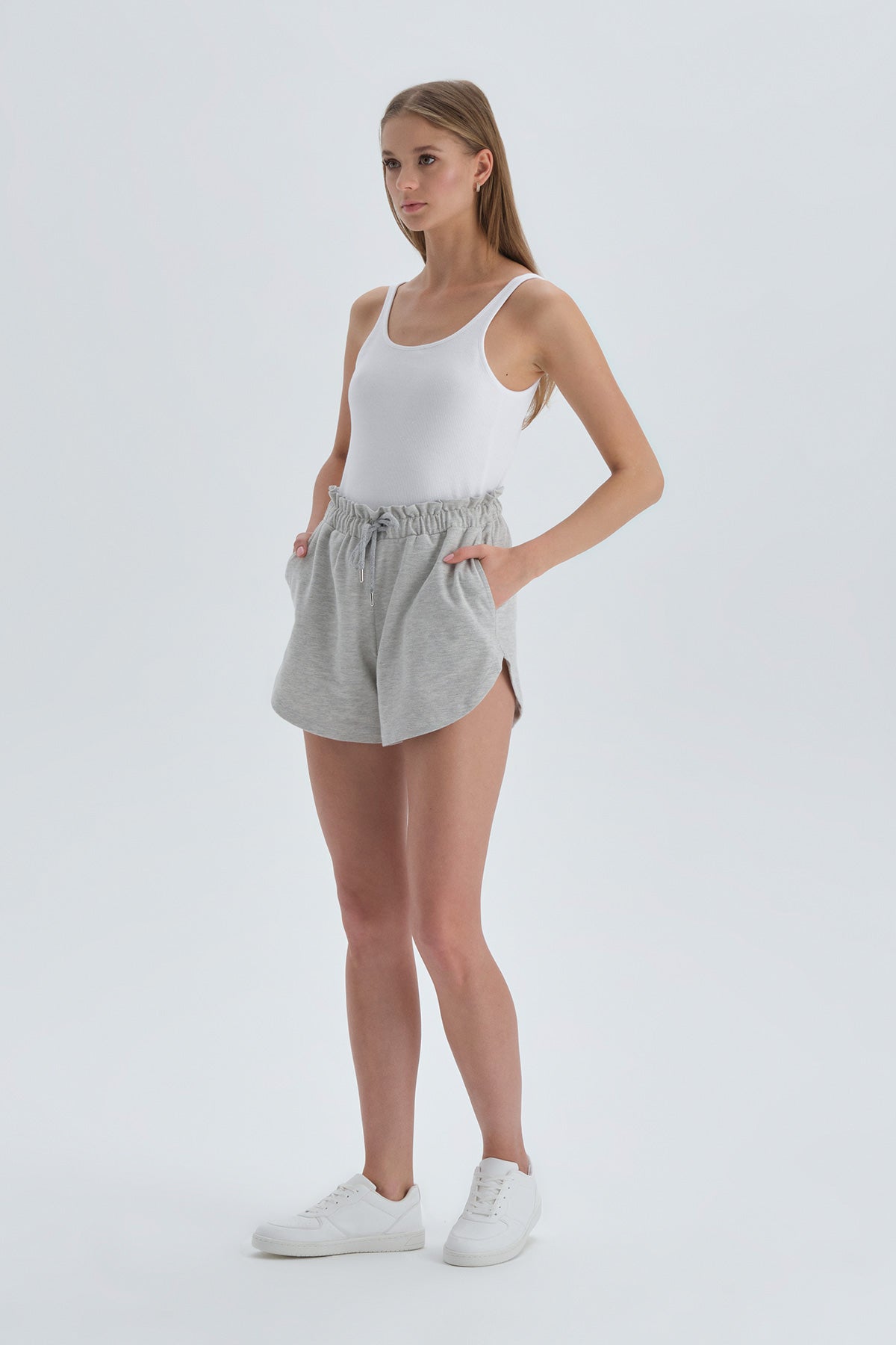 GREY MELANGE SHORT