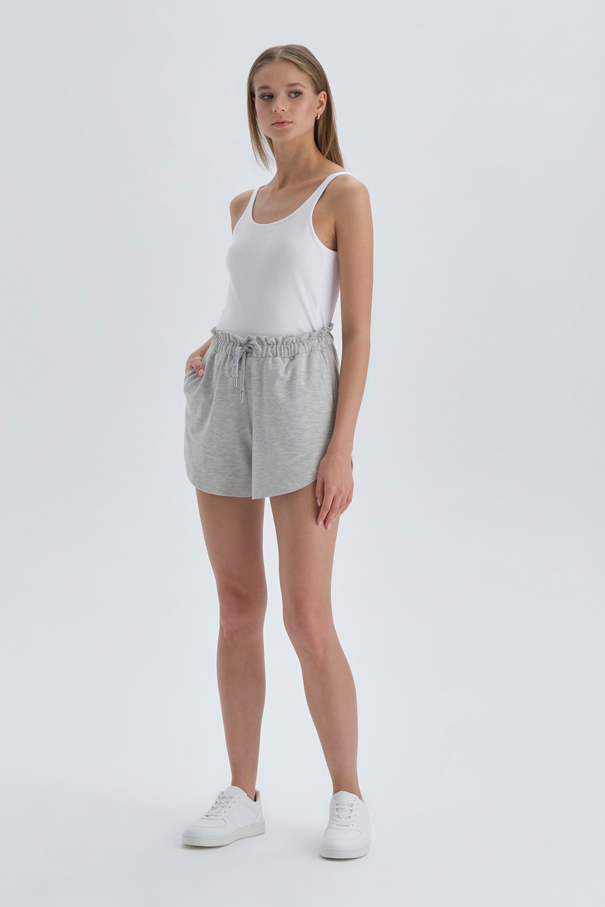 GREY MELANGE SHORT