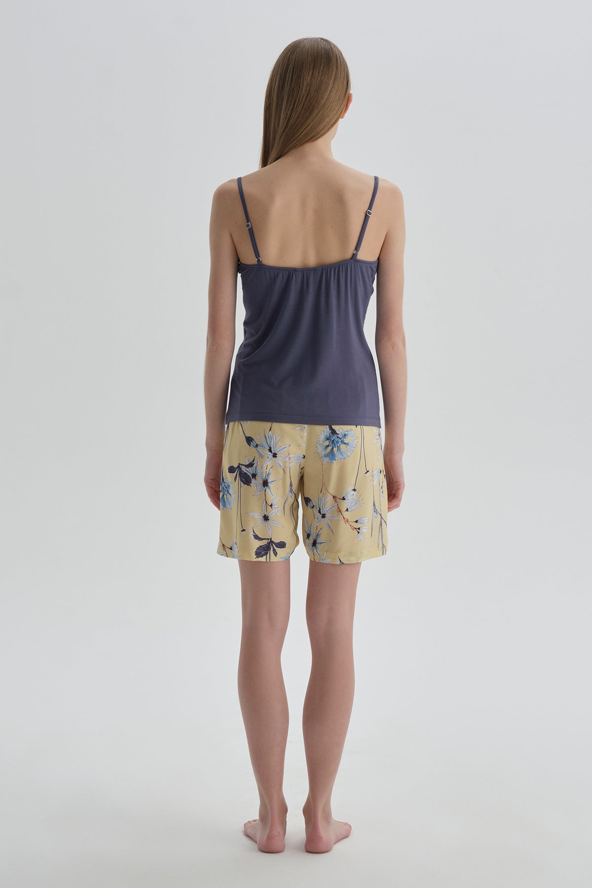 YELLOW PRINTED SHORT