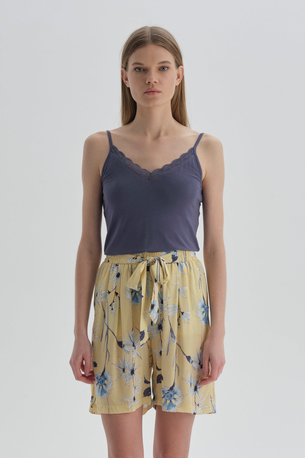 YELLOW PRINTED SHORT