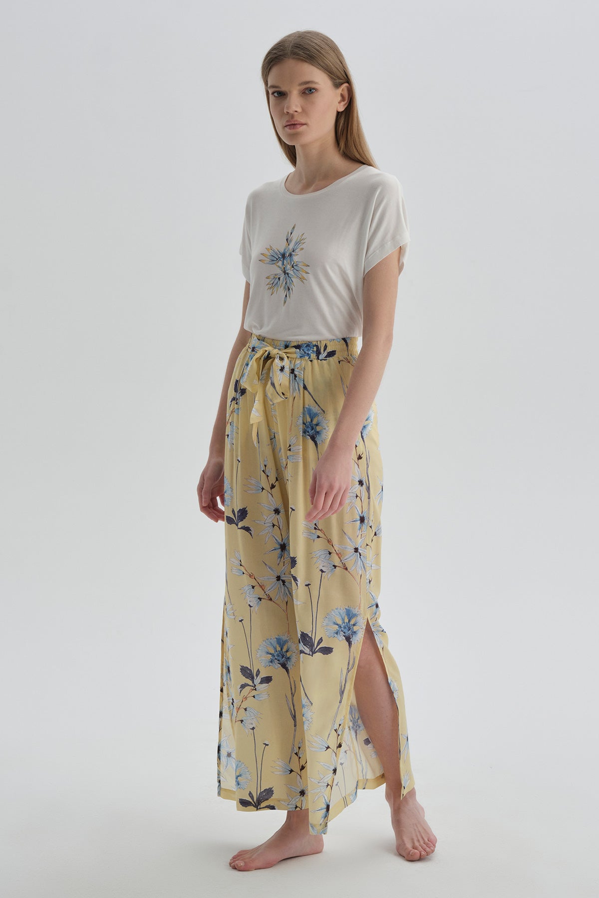 YELLOW PRINTED PYJAMA BOTTOM