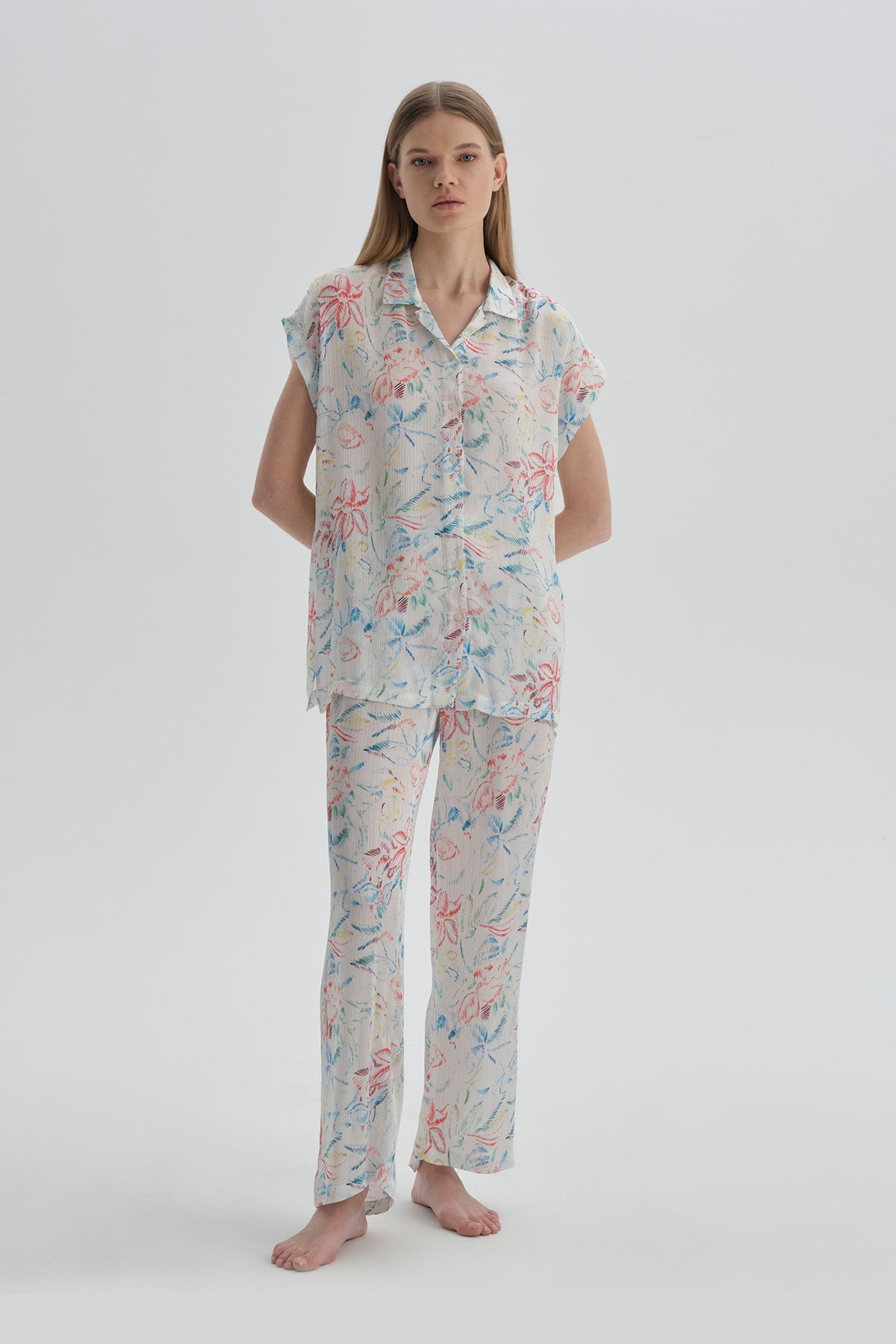 ECRU PRINTED PYJAMA SET