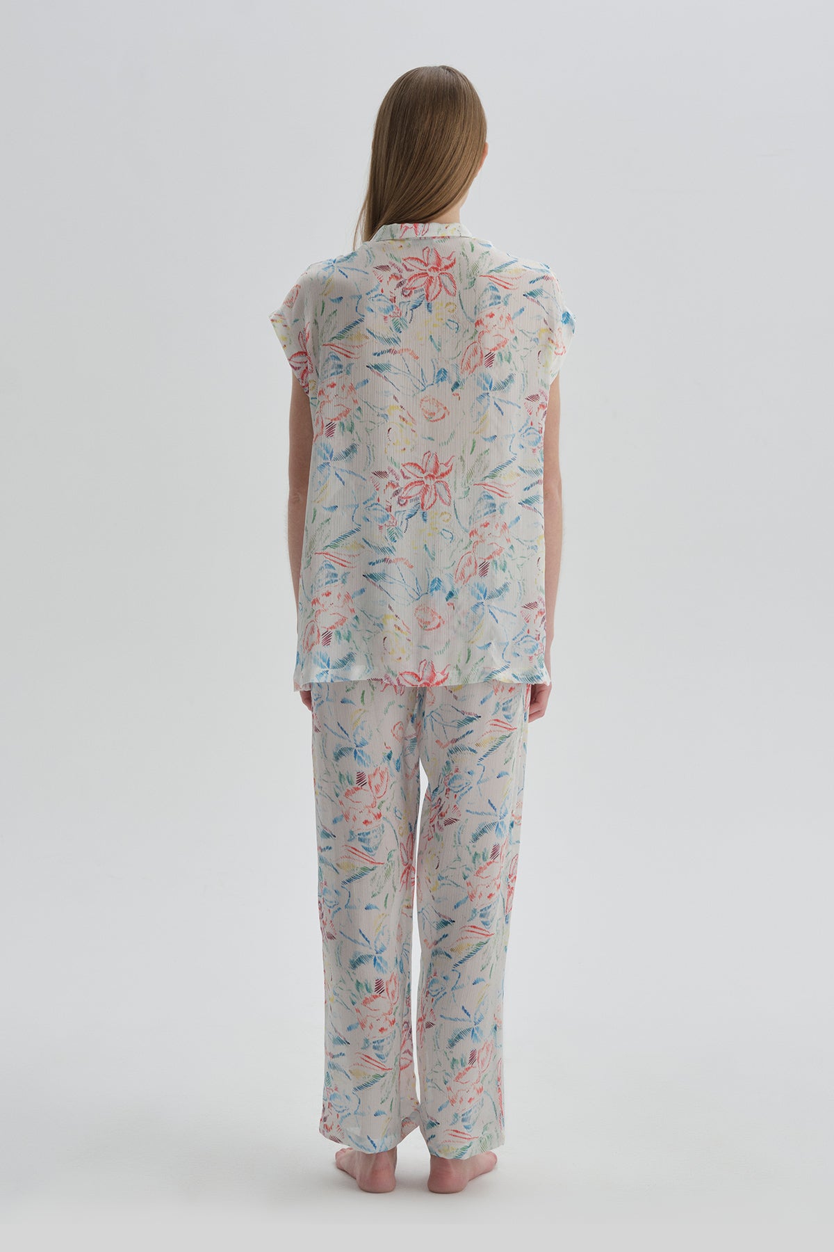 ECRU PRINTED PYJAMA SET