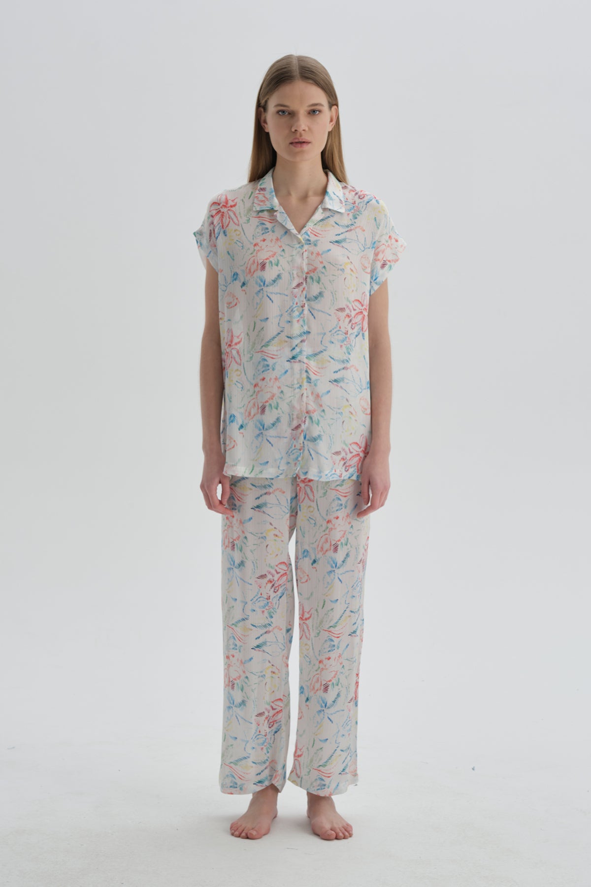 ECRU PRINTED PYJAMA SET