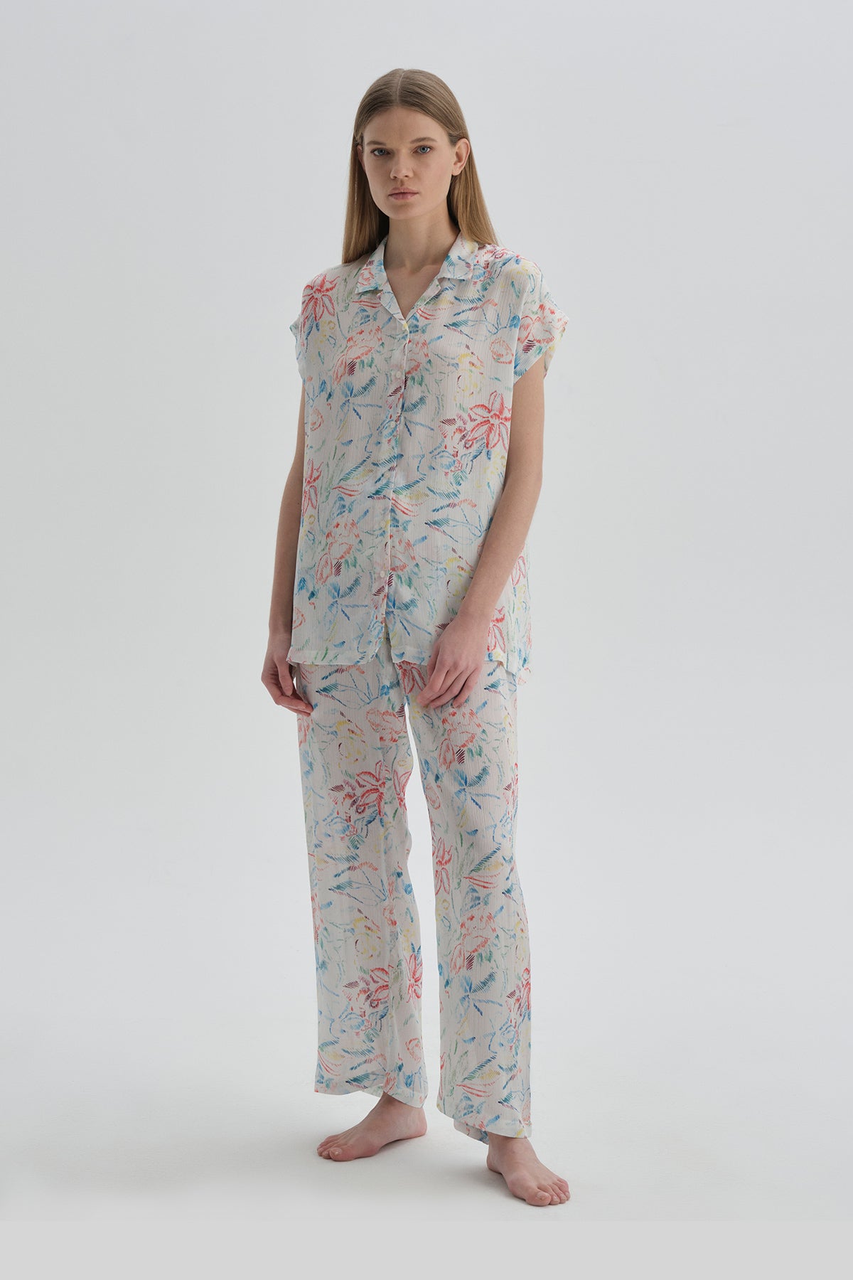 ECRU PRINTED PYJAMA SET