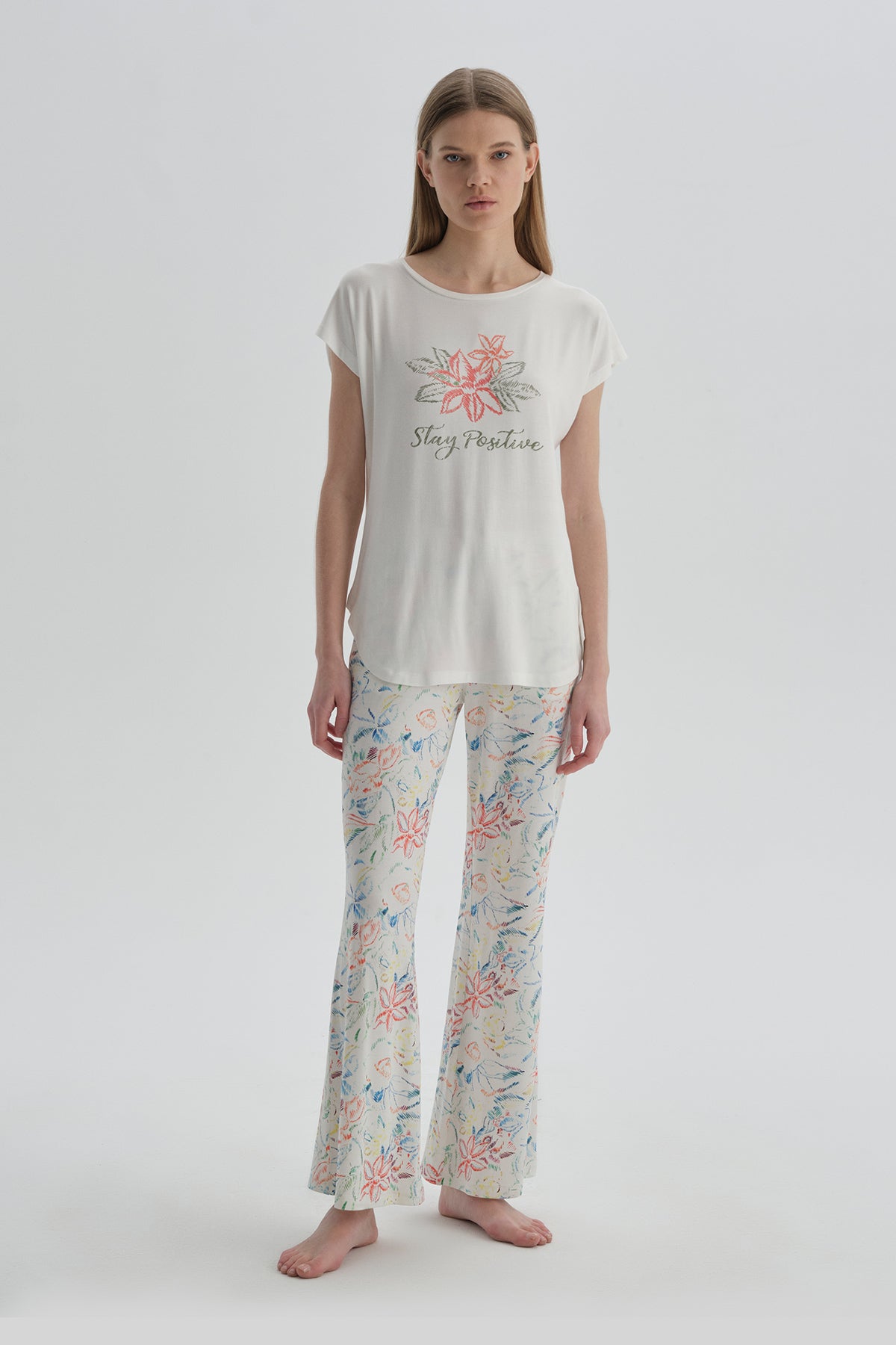 ECRU PRINTED PYJAMA SET