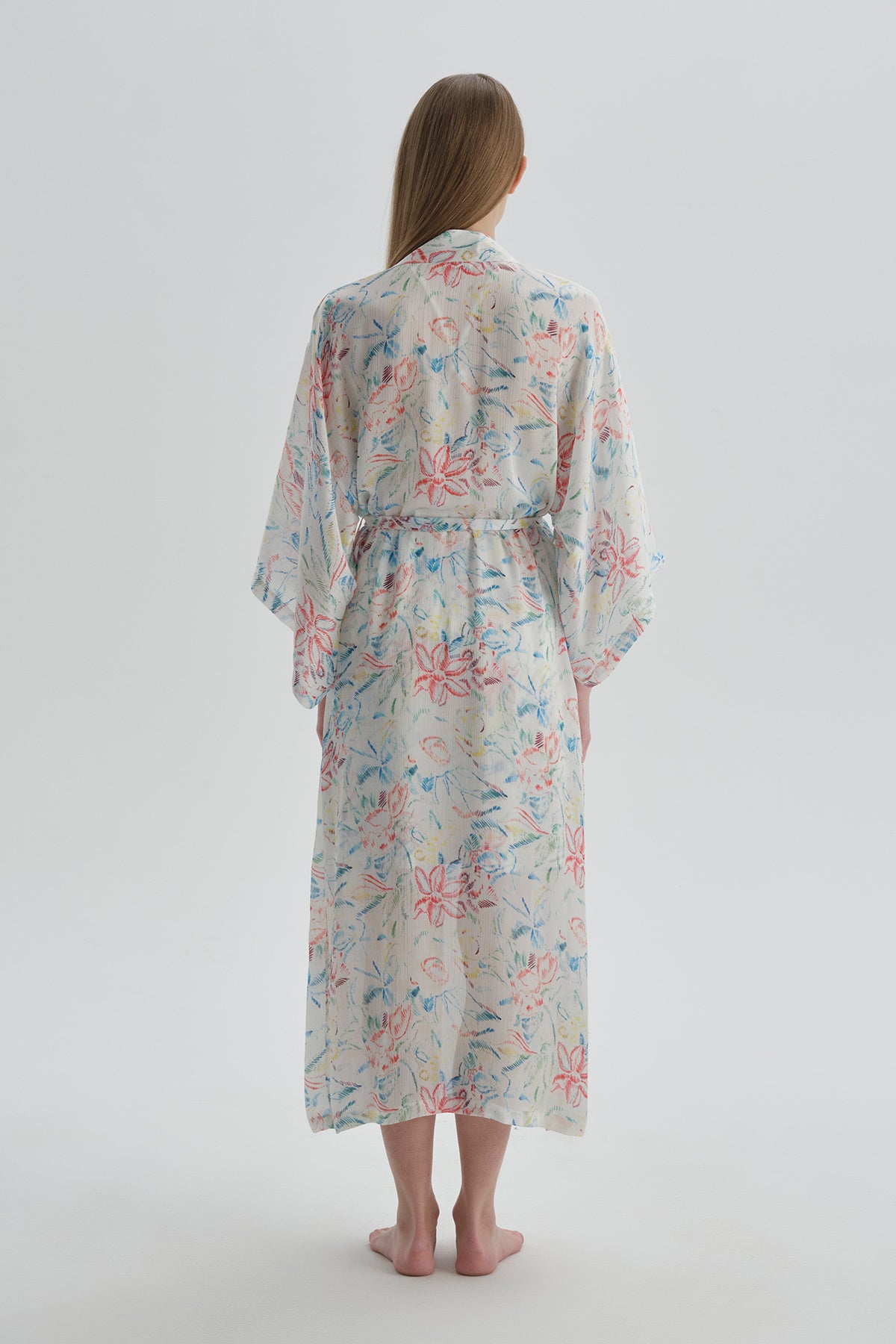 ECRU PRINTED ROBE