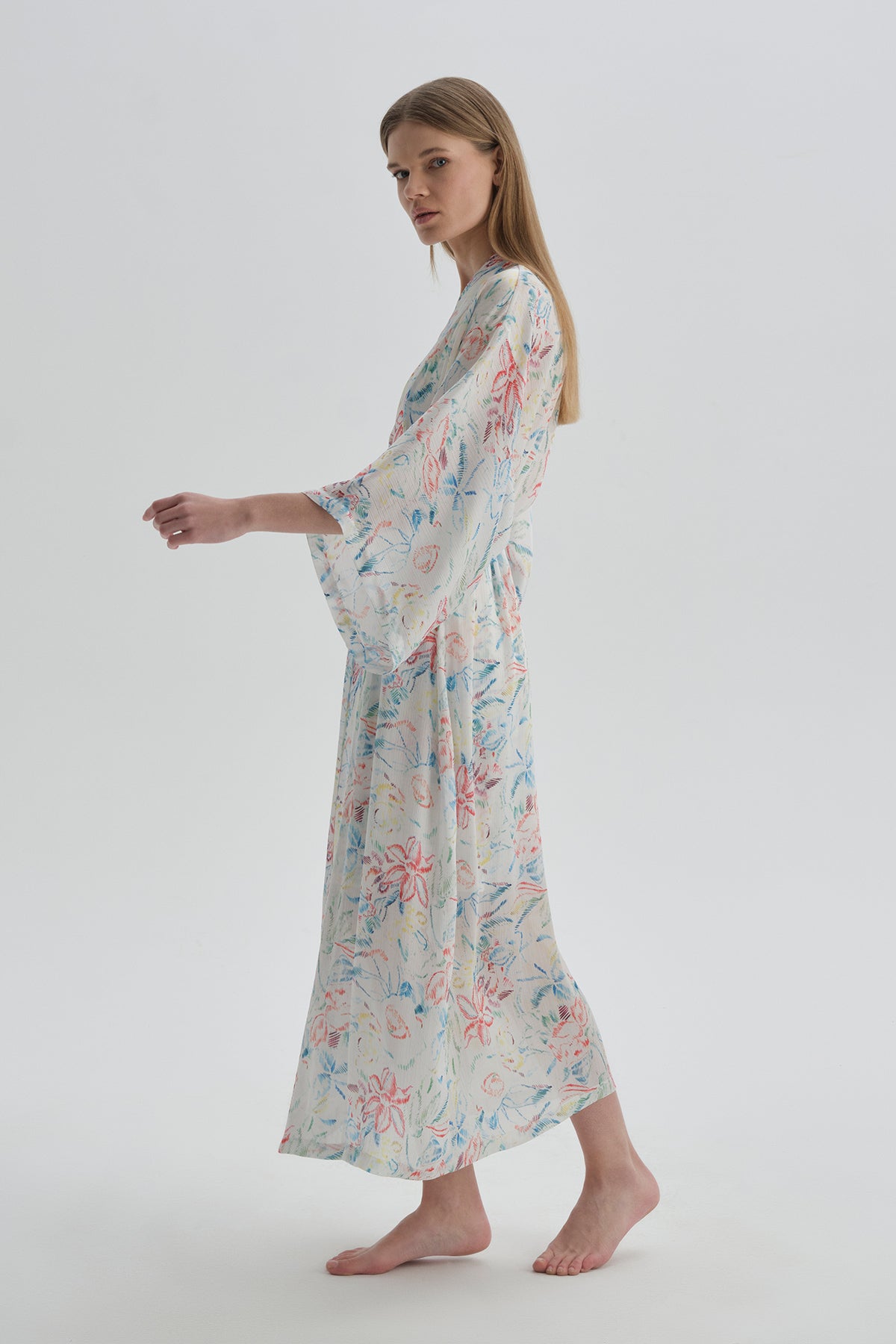 ECRU PRINTED ROBE